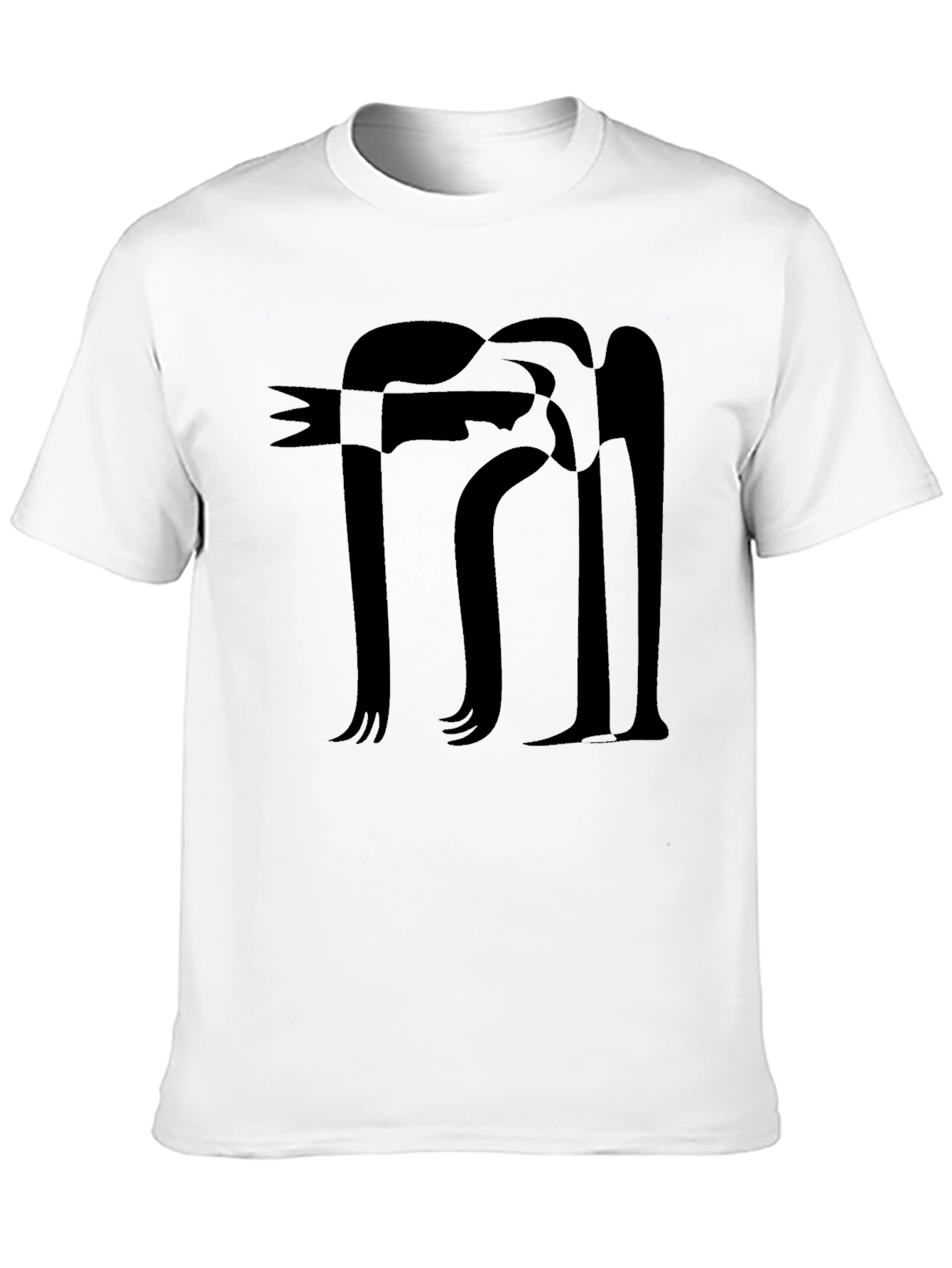 Abstract Figure Graphic Black T-Shirt