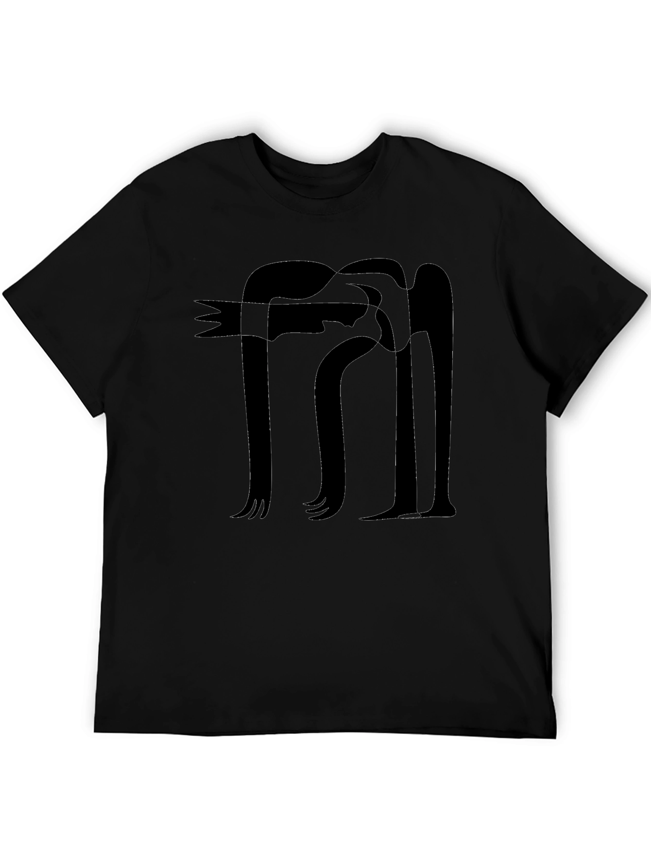 Abstract Figure Graphic Black T-Shirt