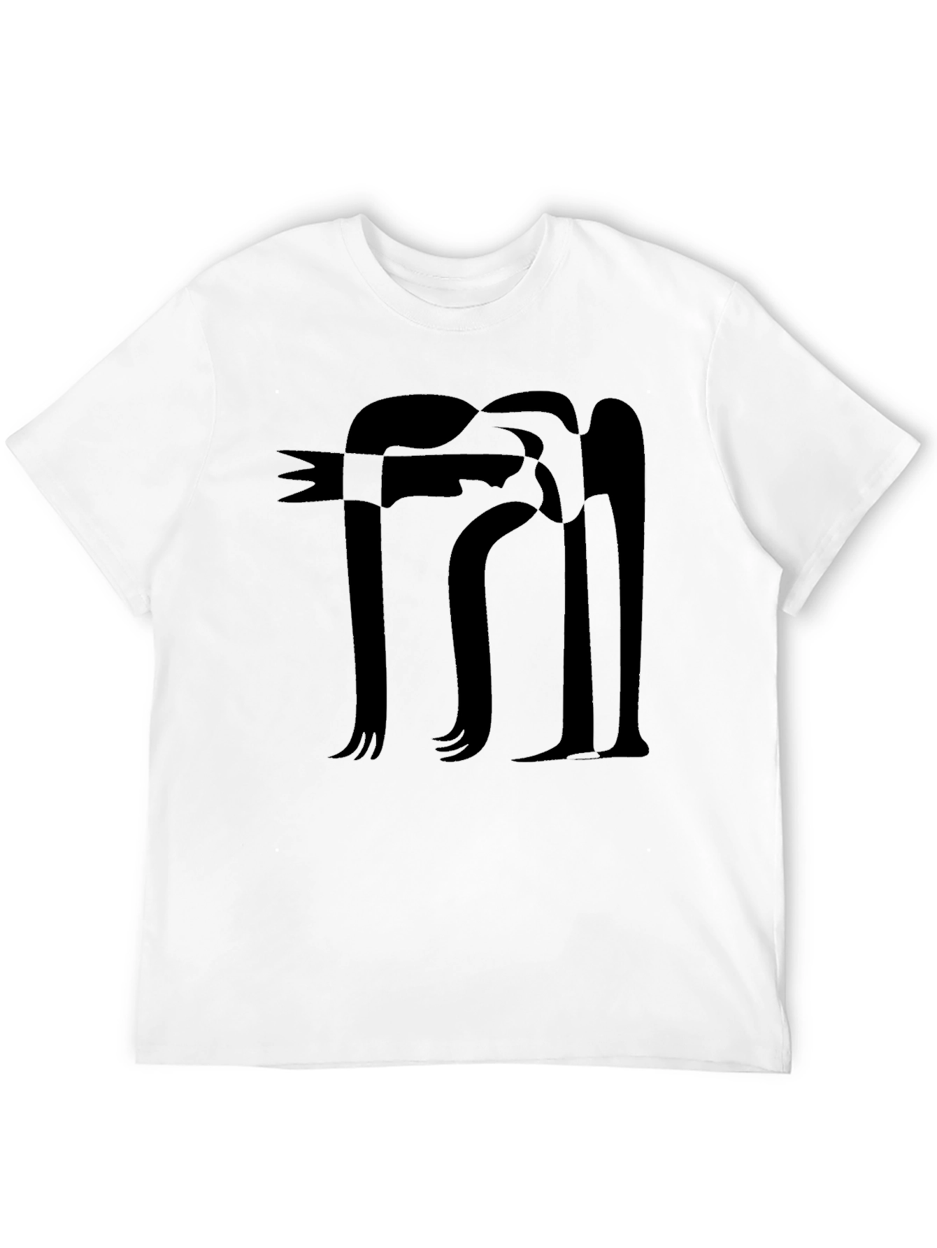 Abstract Figure Graphic Black T-Shirt