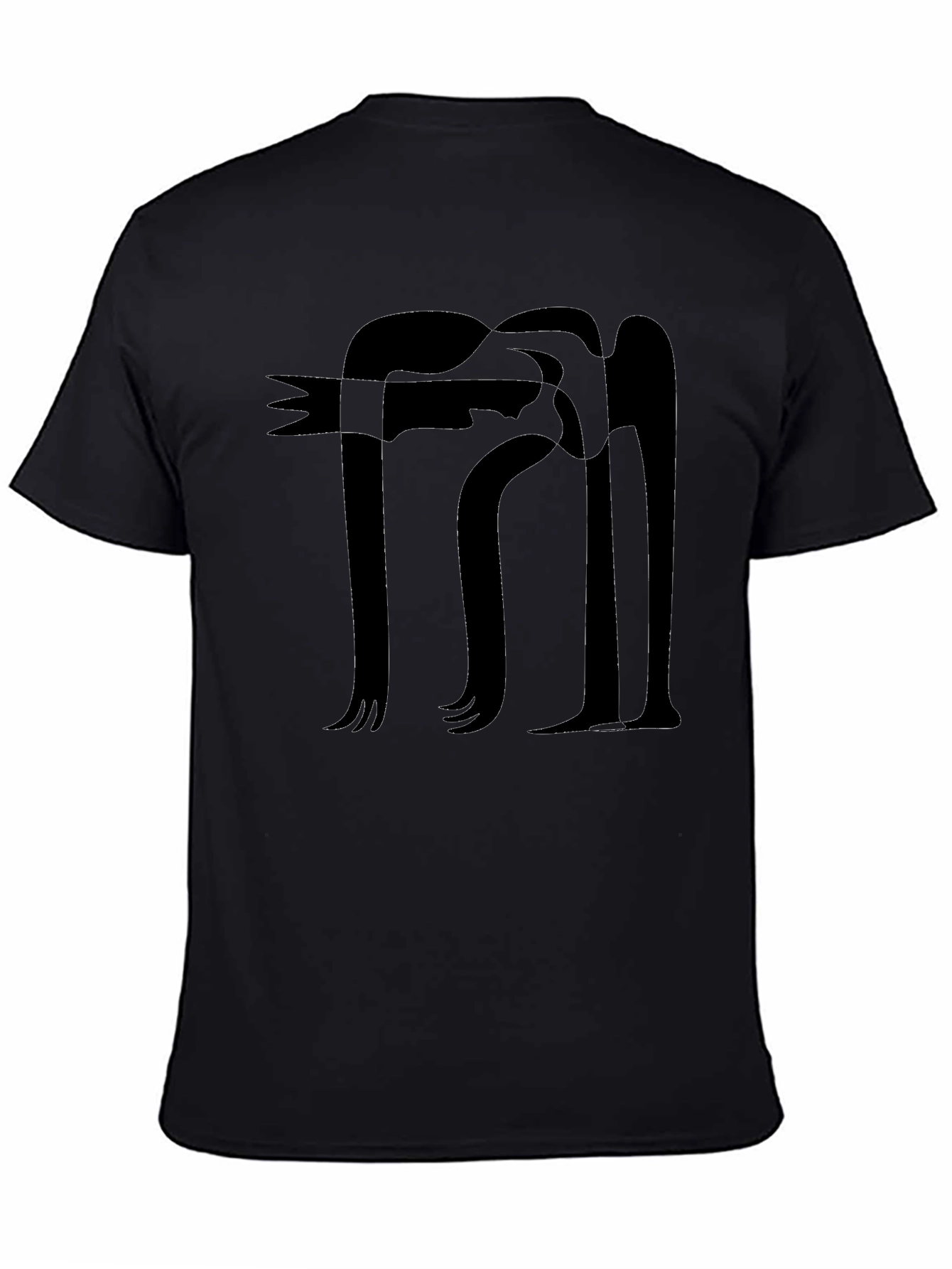 Abstract Figure Graphic Black T-Shirt