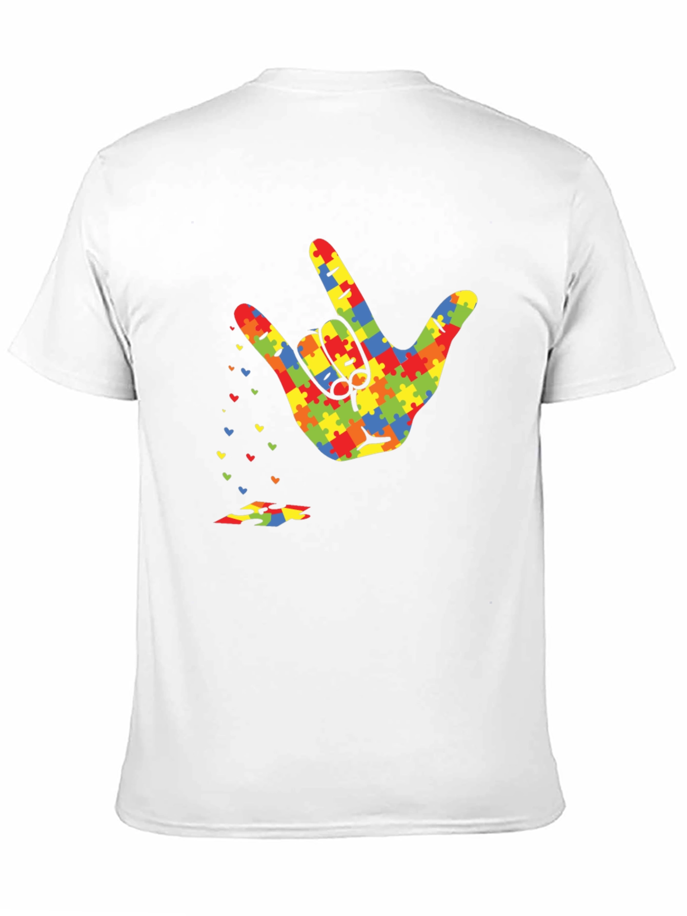 Autism Awareness Puzzle Hand Gesture T-Shirt