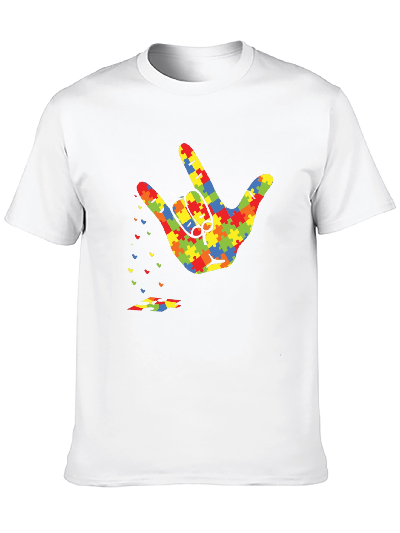 Autism Awareness Puzzle Hand Gesture T-Shirt