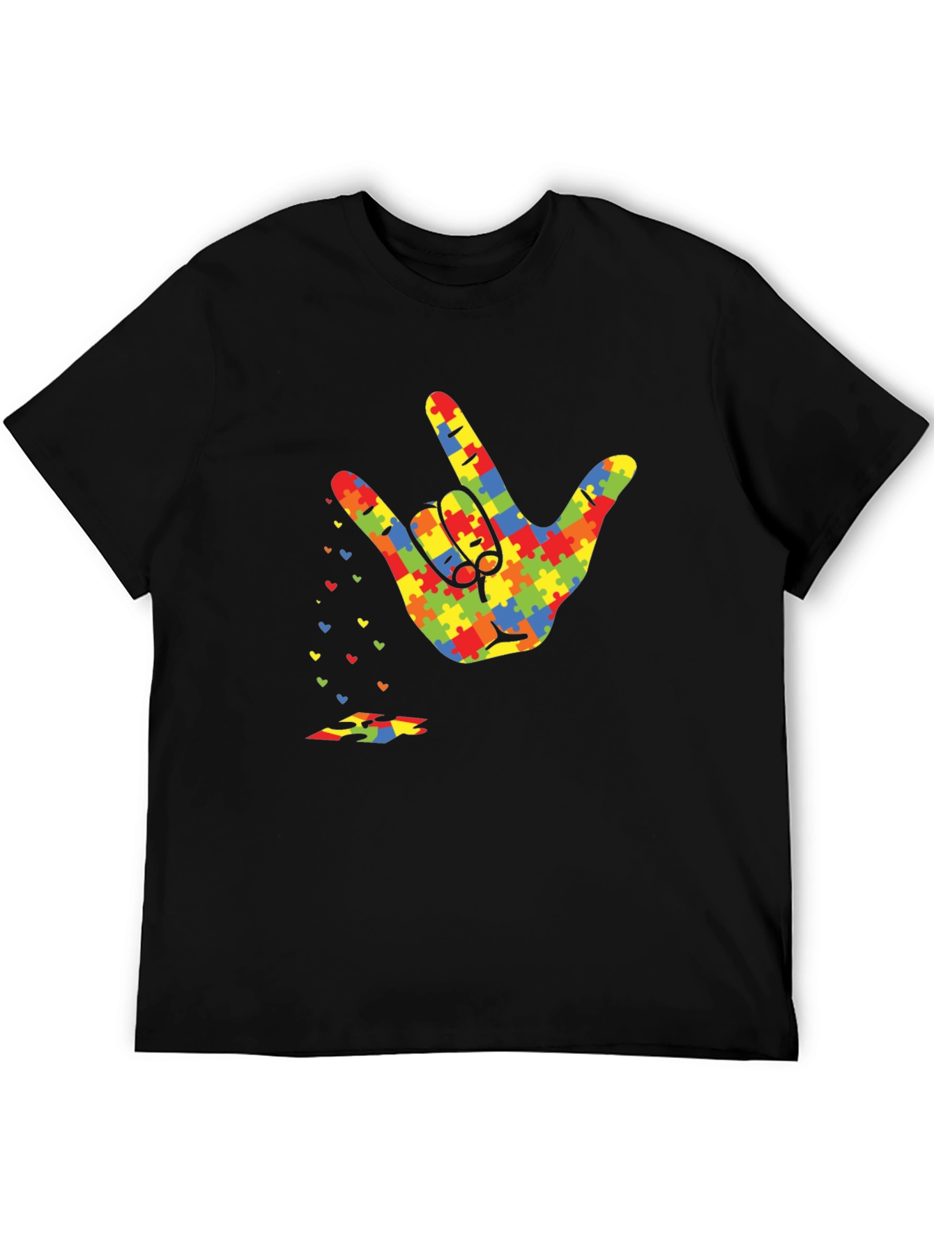 Autism Awareness Puzzle Hand Gesture T-Shirt