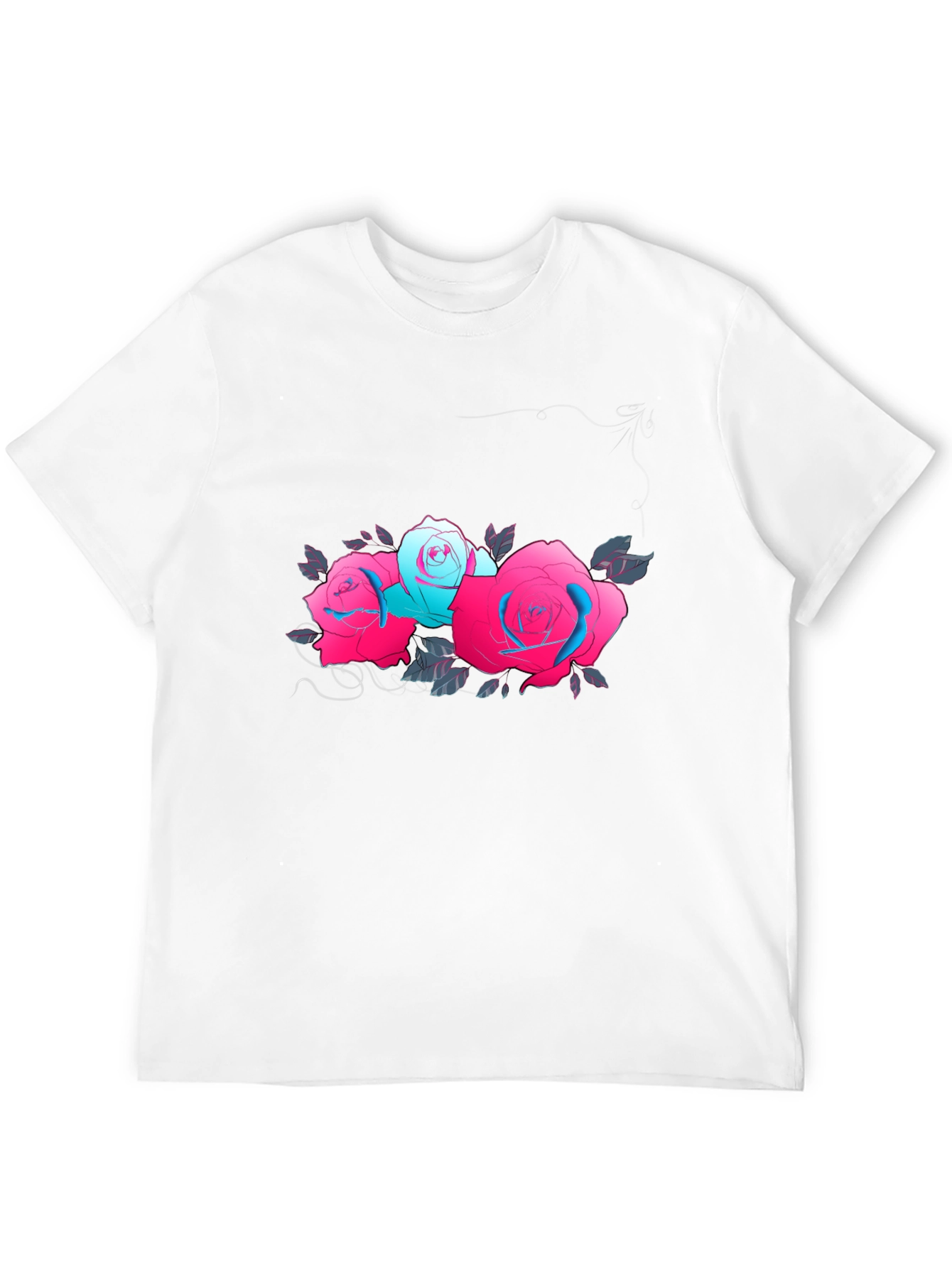 Floral Graphic Black T-Shirt - Roses