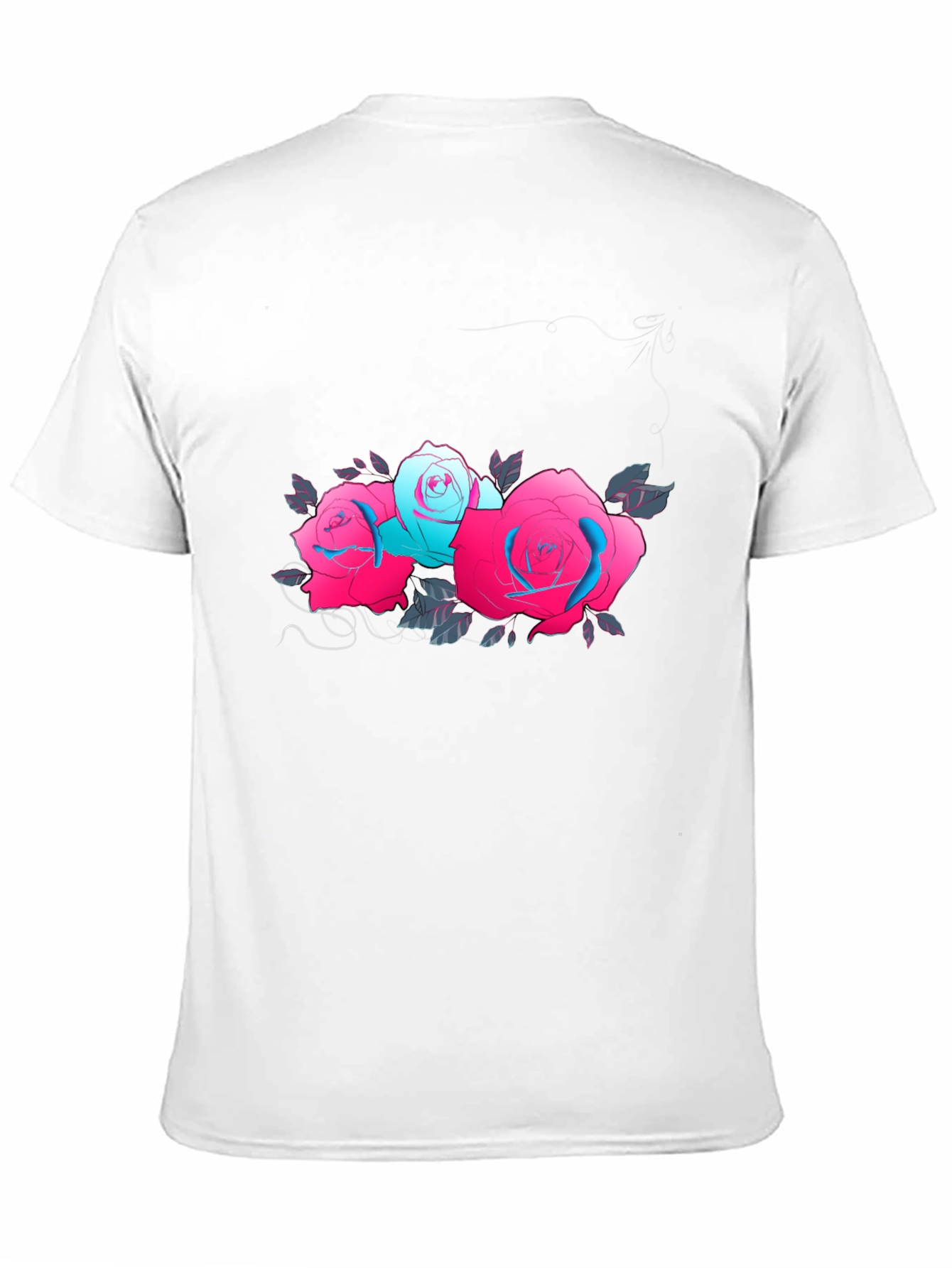 Floral Graphic Black T-Shirt - Roses