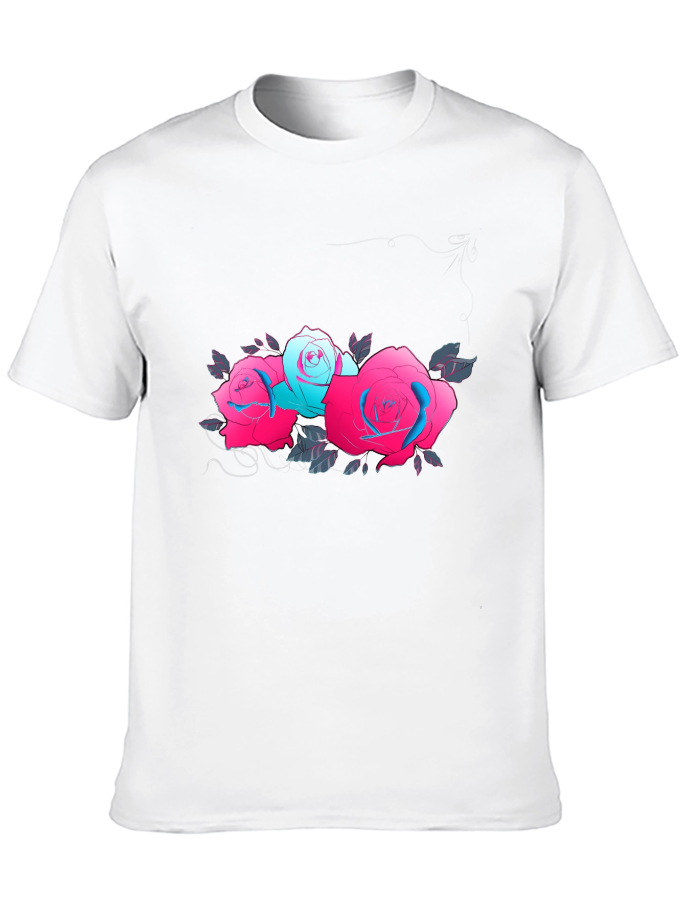 Floral Graphic Black T-Shirt - Roses