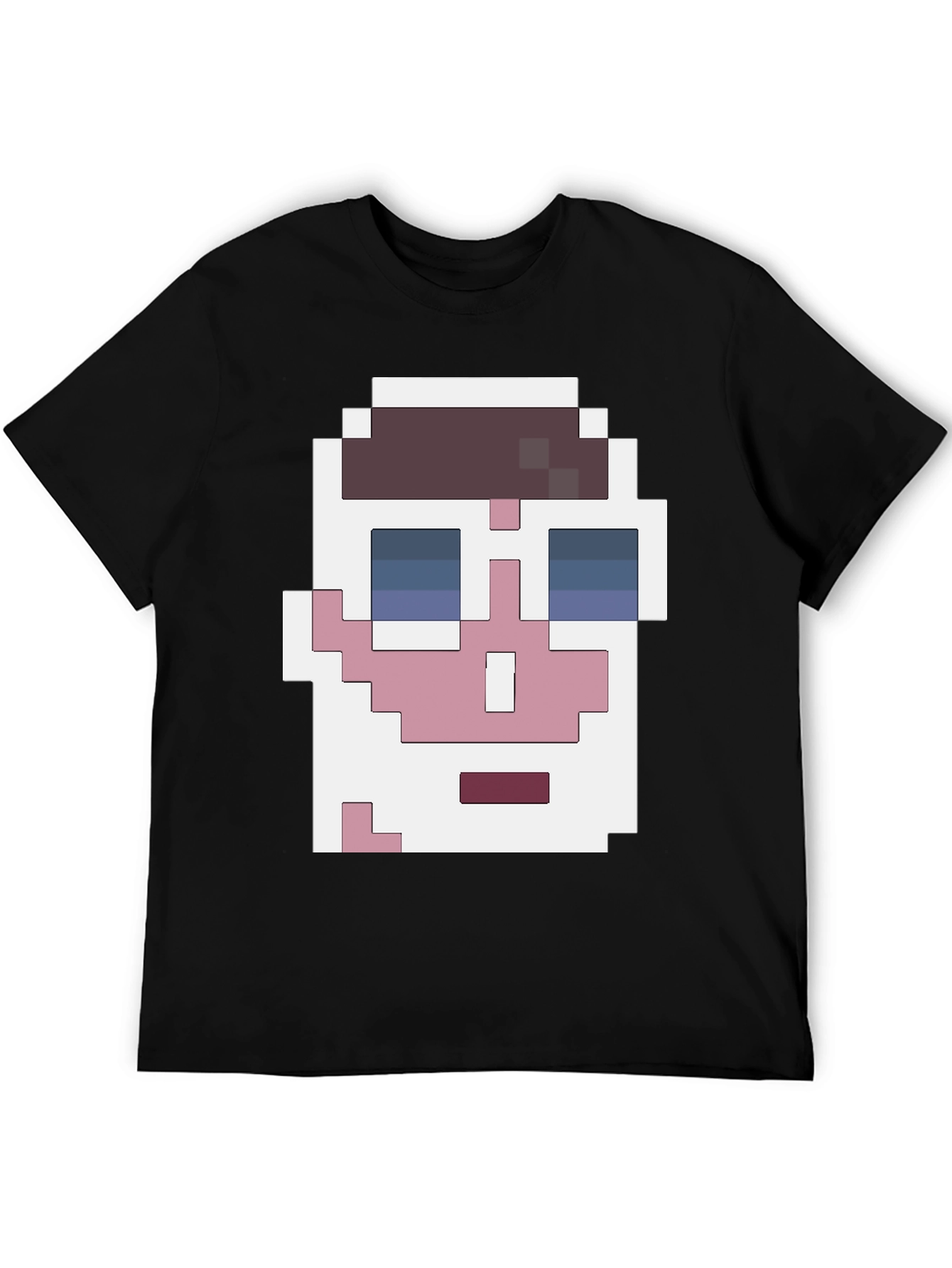 Pixelated Face Graphic T-Shirt - Cool Retro Style