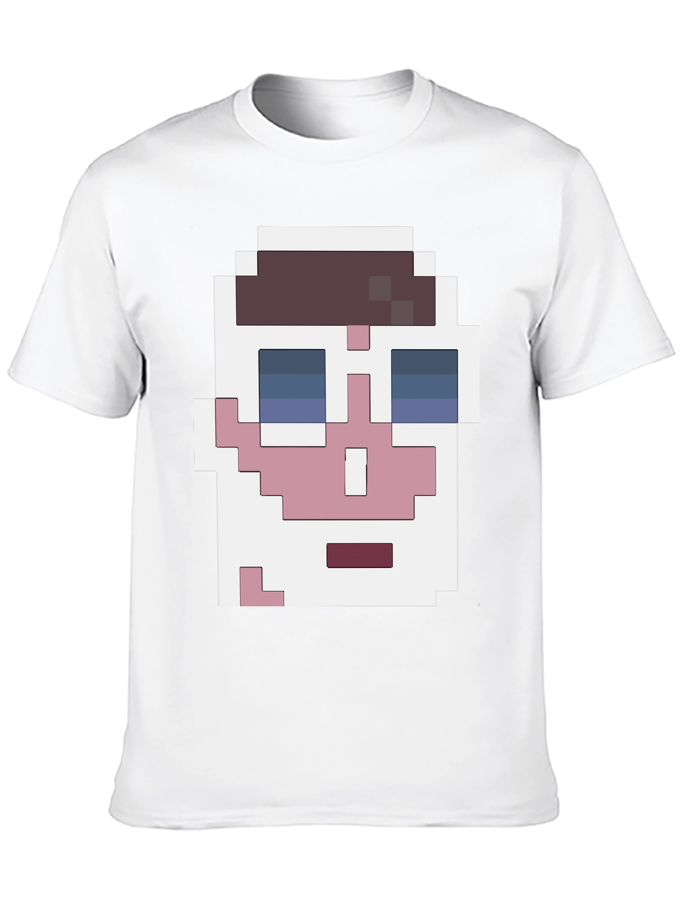 Pixelated Face Graphic T-Shirt - Cool Retro Style