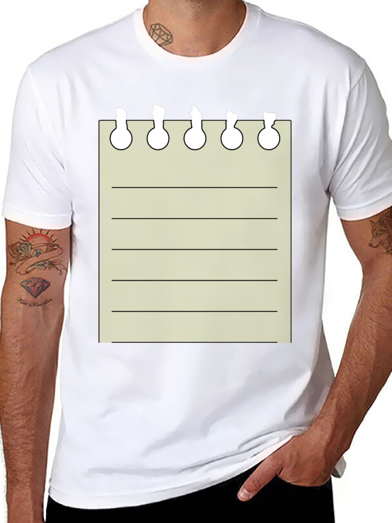 Novelty Notepad Graphic Tee - Black T-Shirt