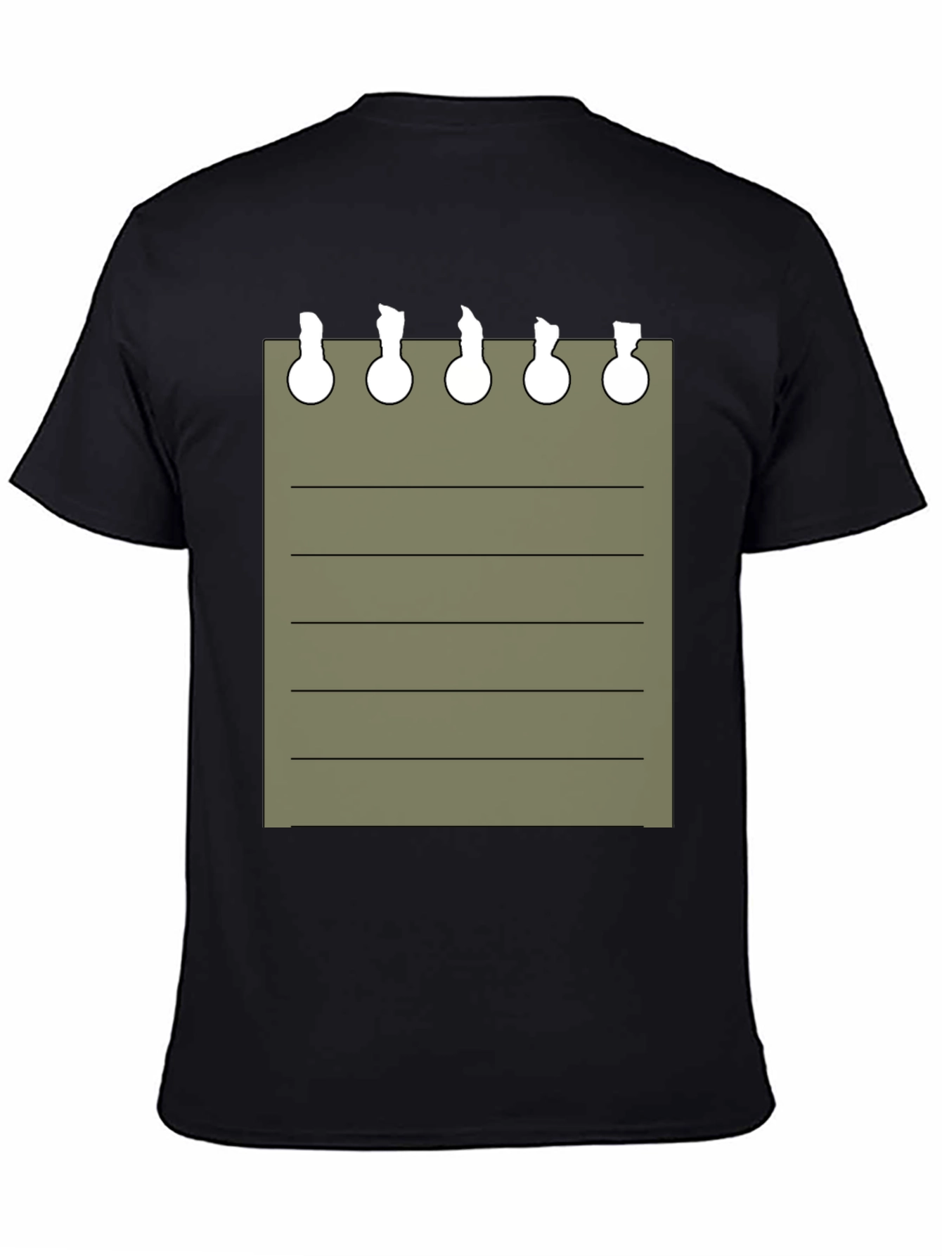 Novelty Notepad Graphic Tee - Black T-Shirt