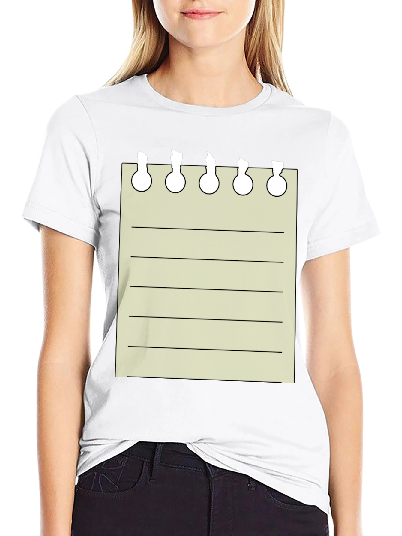 Novelty Notepad Graphic Tee - Black T-Shirt