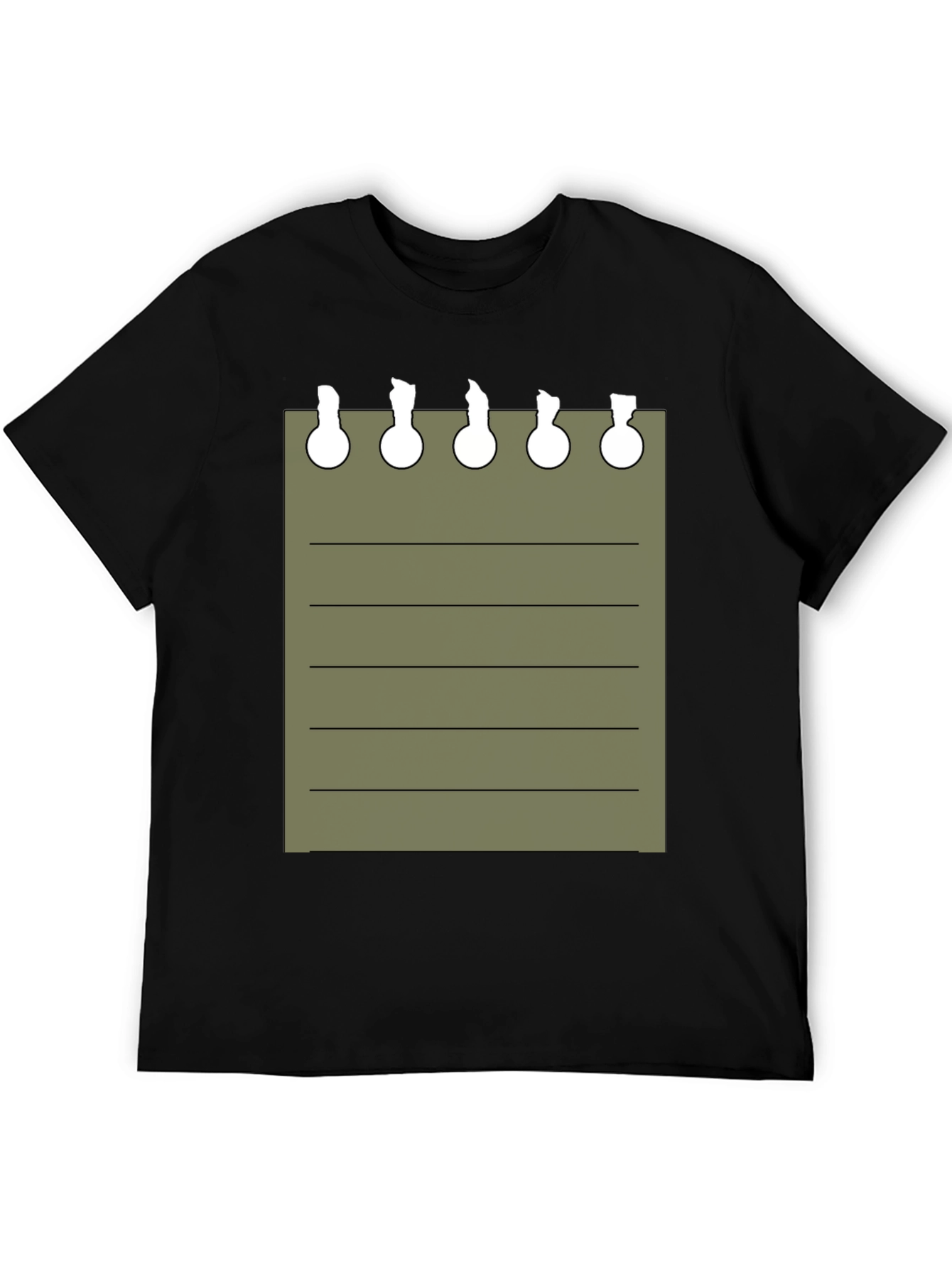 Novelty Notepad Graphic Tee - Black T-Shirt