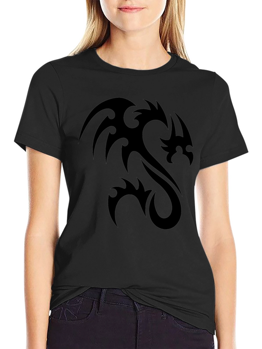 Tribal Dragon Graphic Black T-Shirt