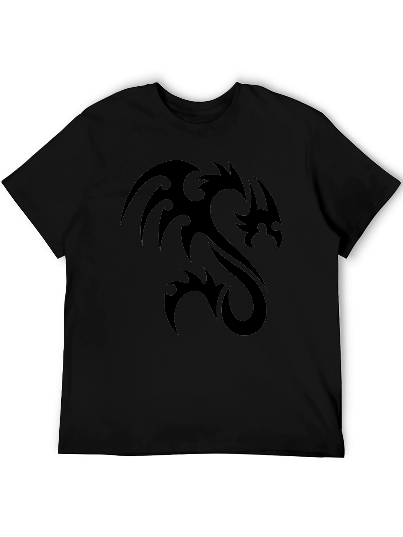 Tribal Dragon Graphic Black T-Shirt
