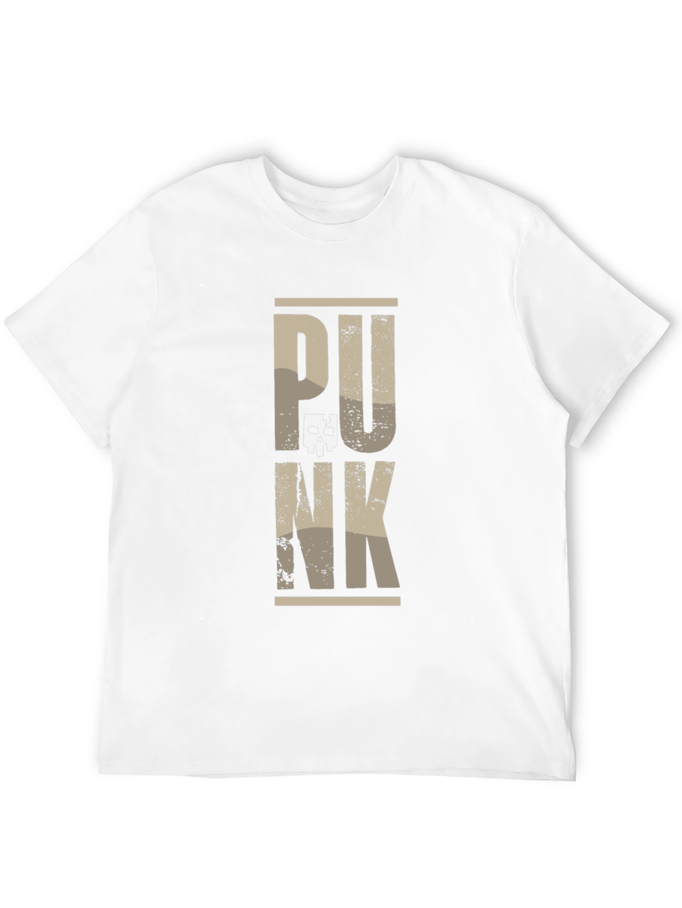 Punk Graphic Tee - Skull Accented Print