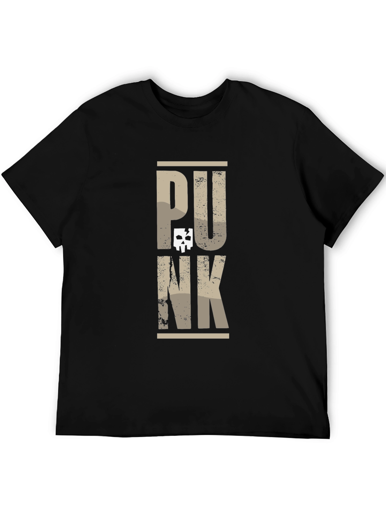Punk Graphic Tee - Skull Accented Print