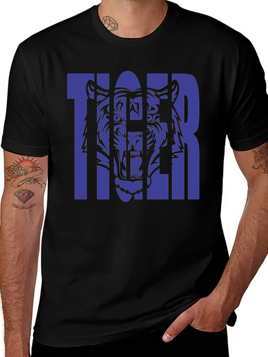 Tiger Graphic T-Shirt - Mens Short Sleeve Crew Neck