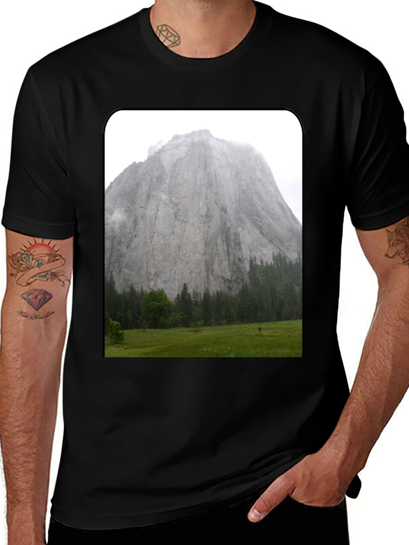 Mountain View Graphic Tee - Black Casual Shirt