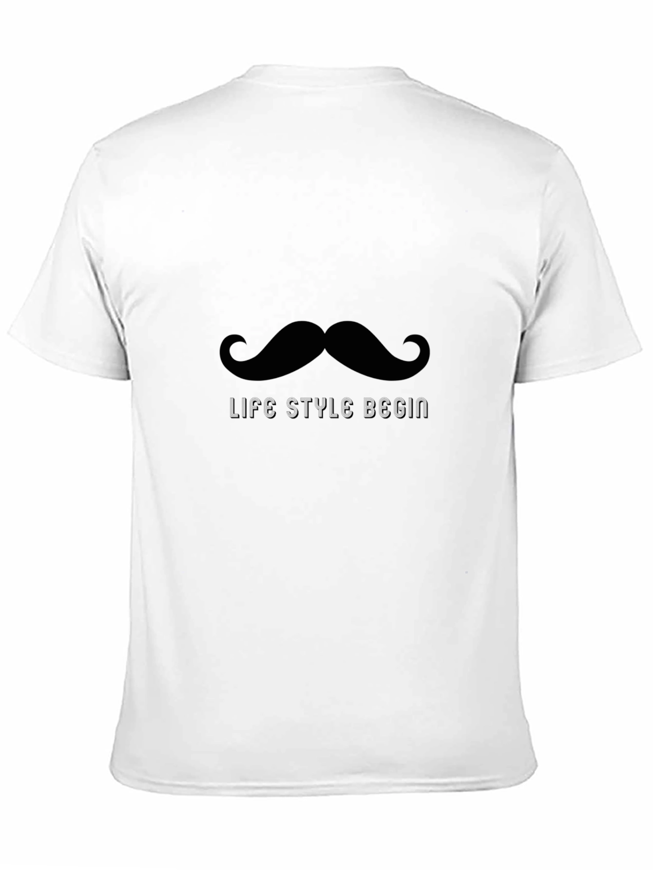 Mens Black Mustache Life Style T-Shirt