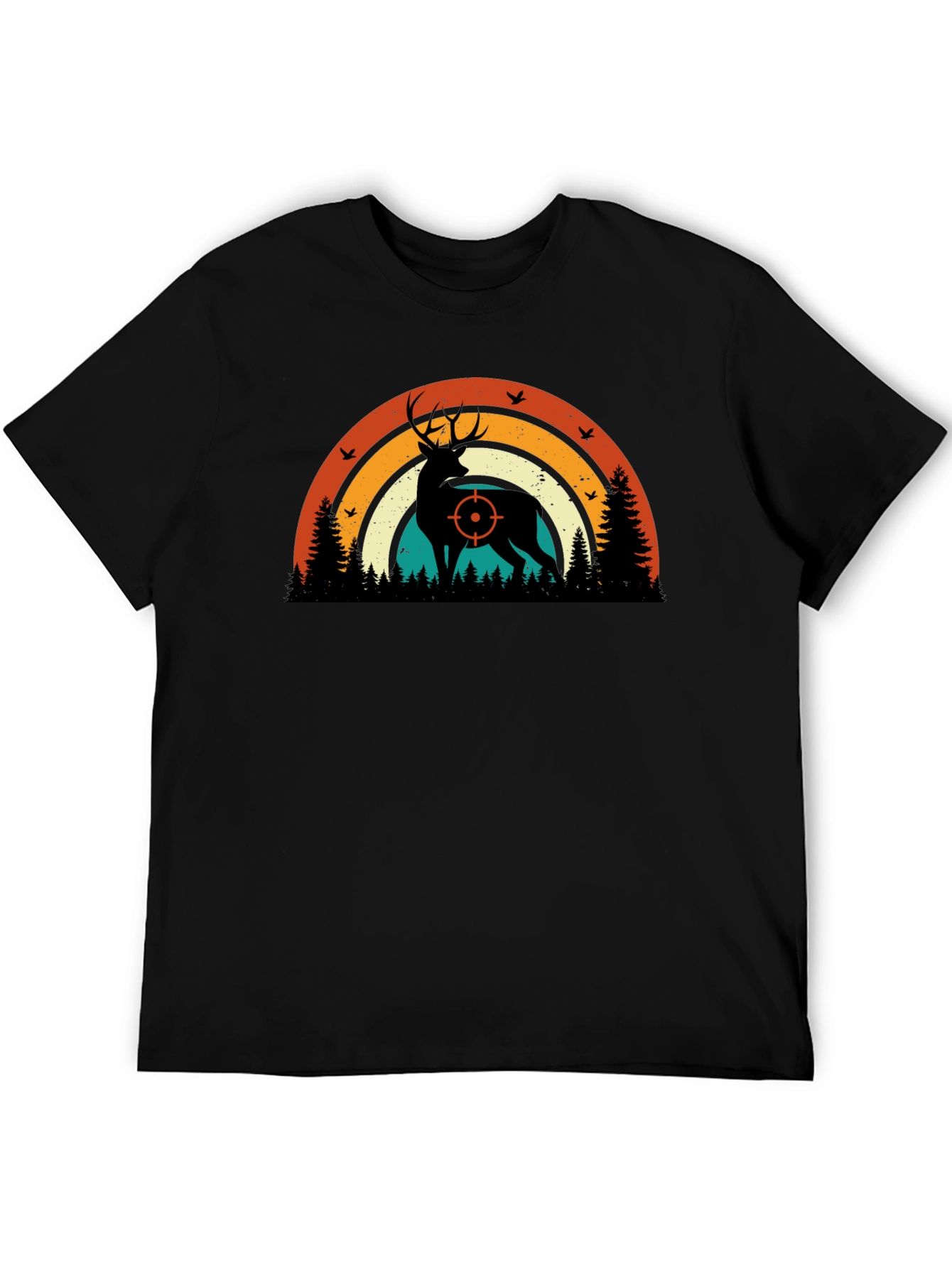 Retro Deer Hunting T-Shirt - Target Silhouette