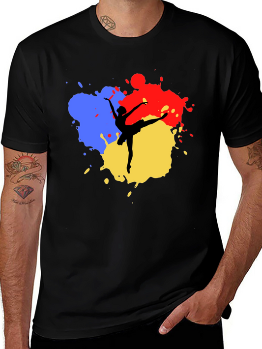 Ballerina Paint Splatter Black T-Shirt