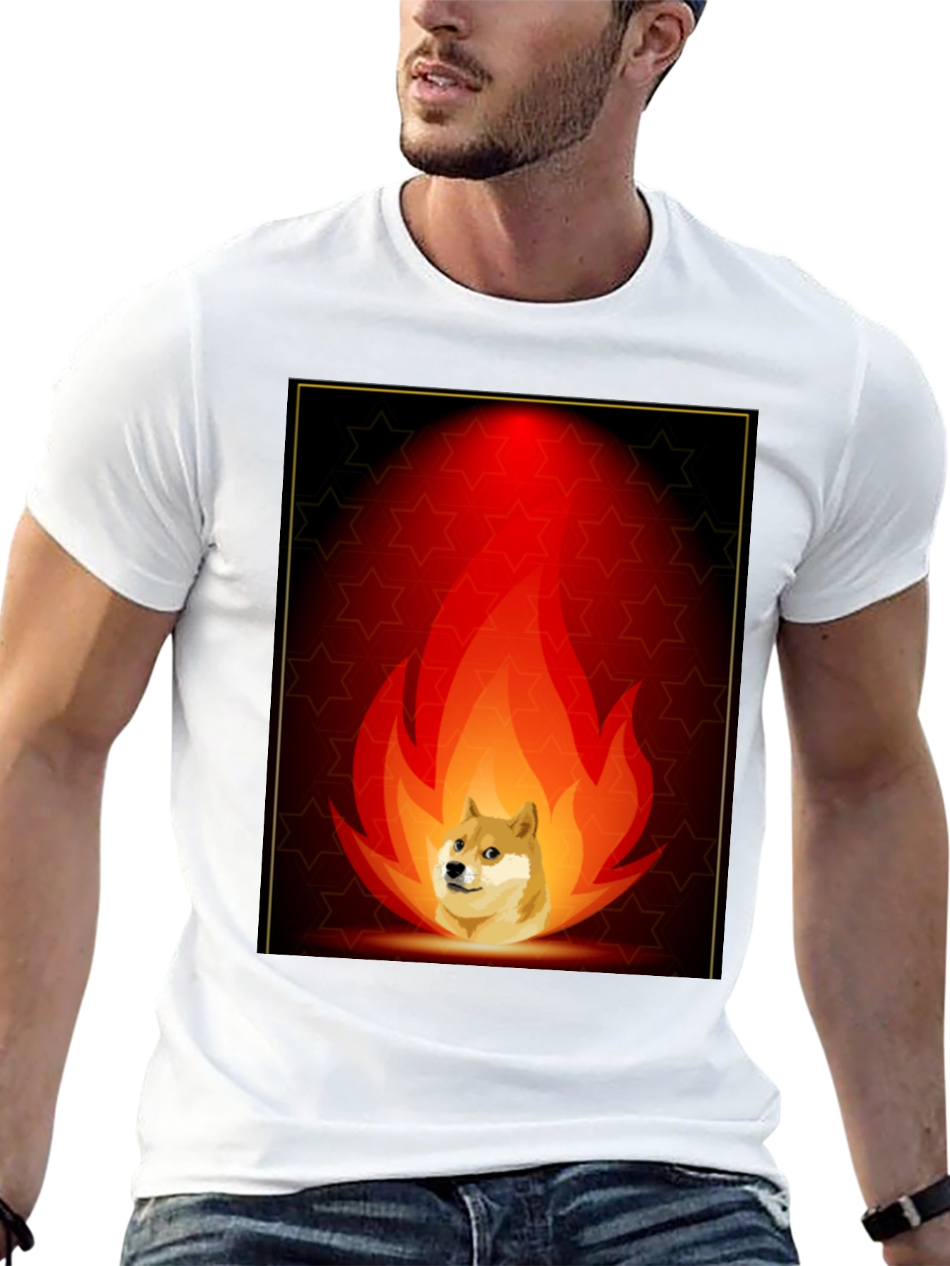 Doge on Fire Graphic Tee