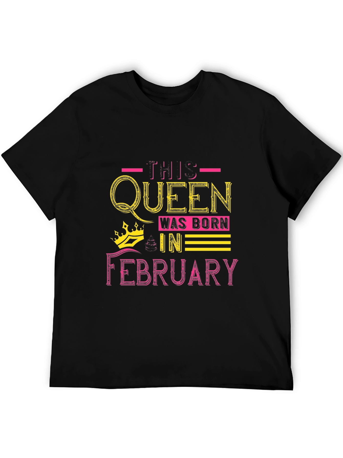 Queen Born in February Black T-Shirt