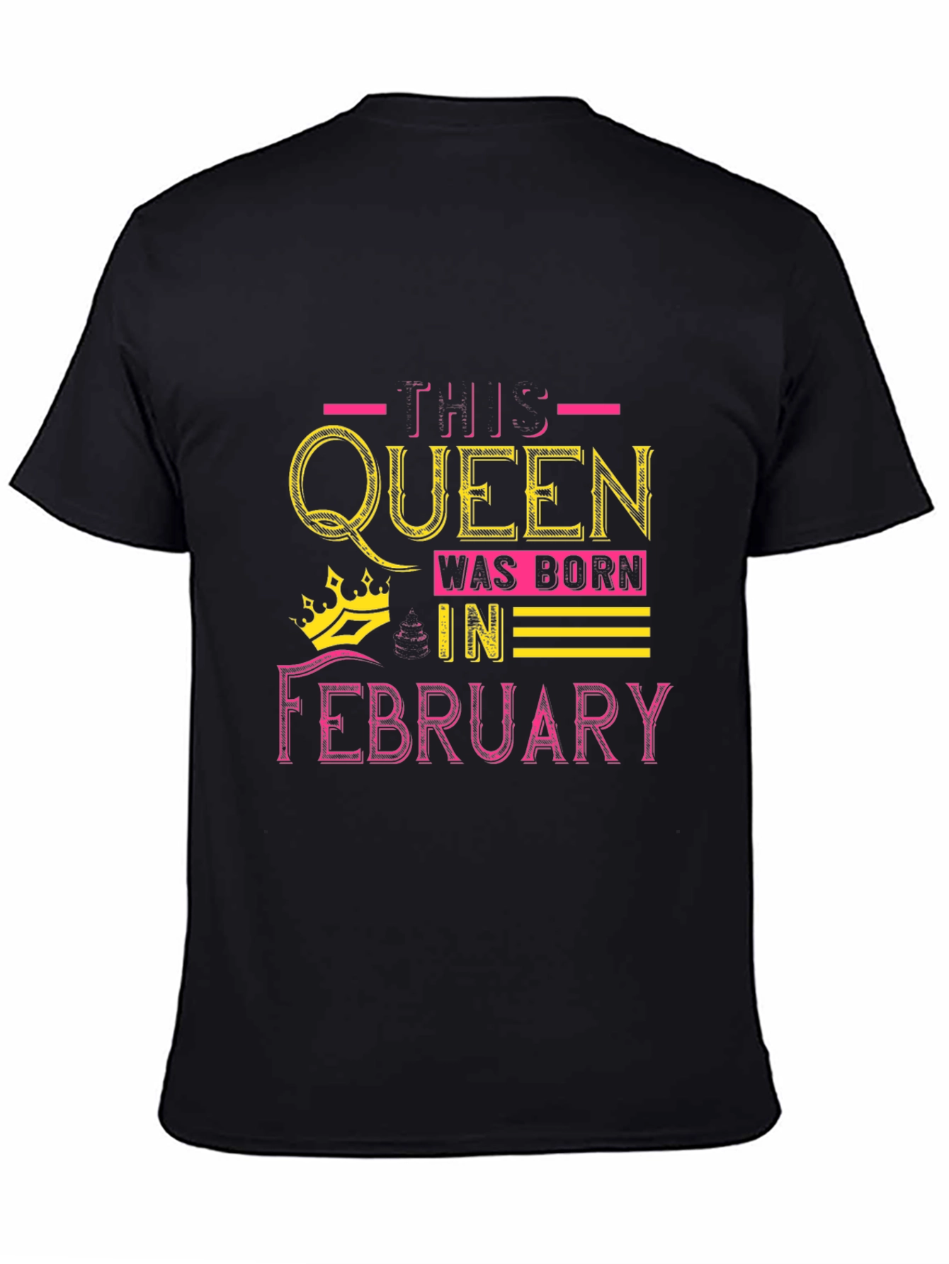 Queen Born in February Black T-Shirt