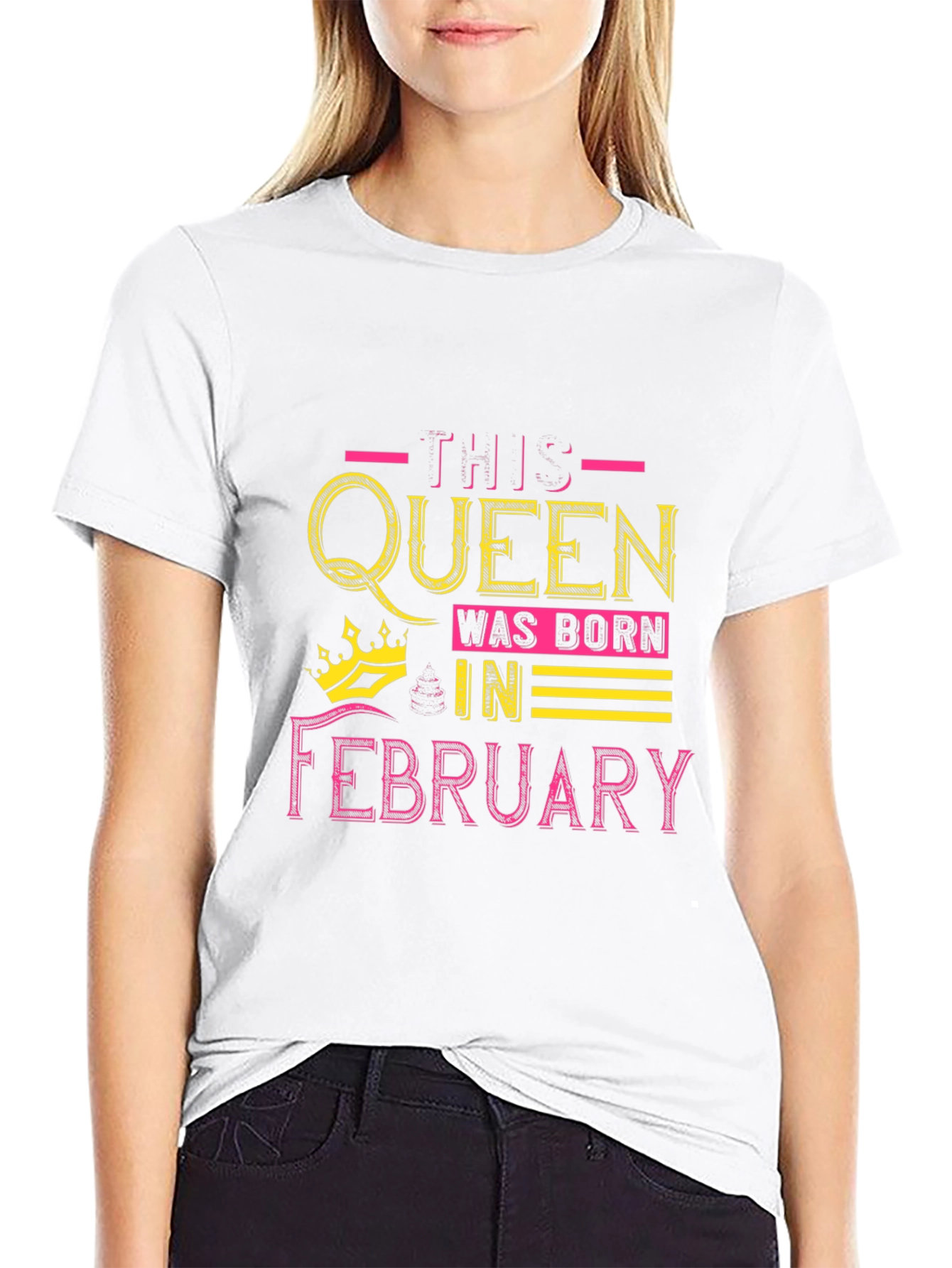 Queen Born in February Black T-Shirt