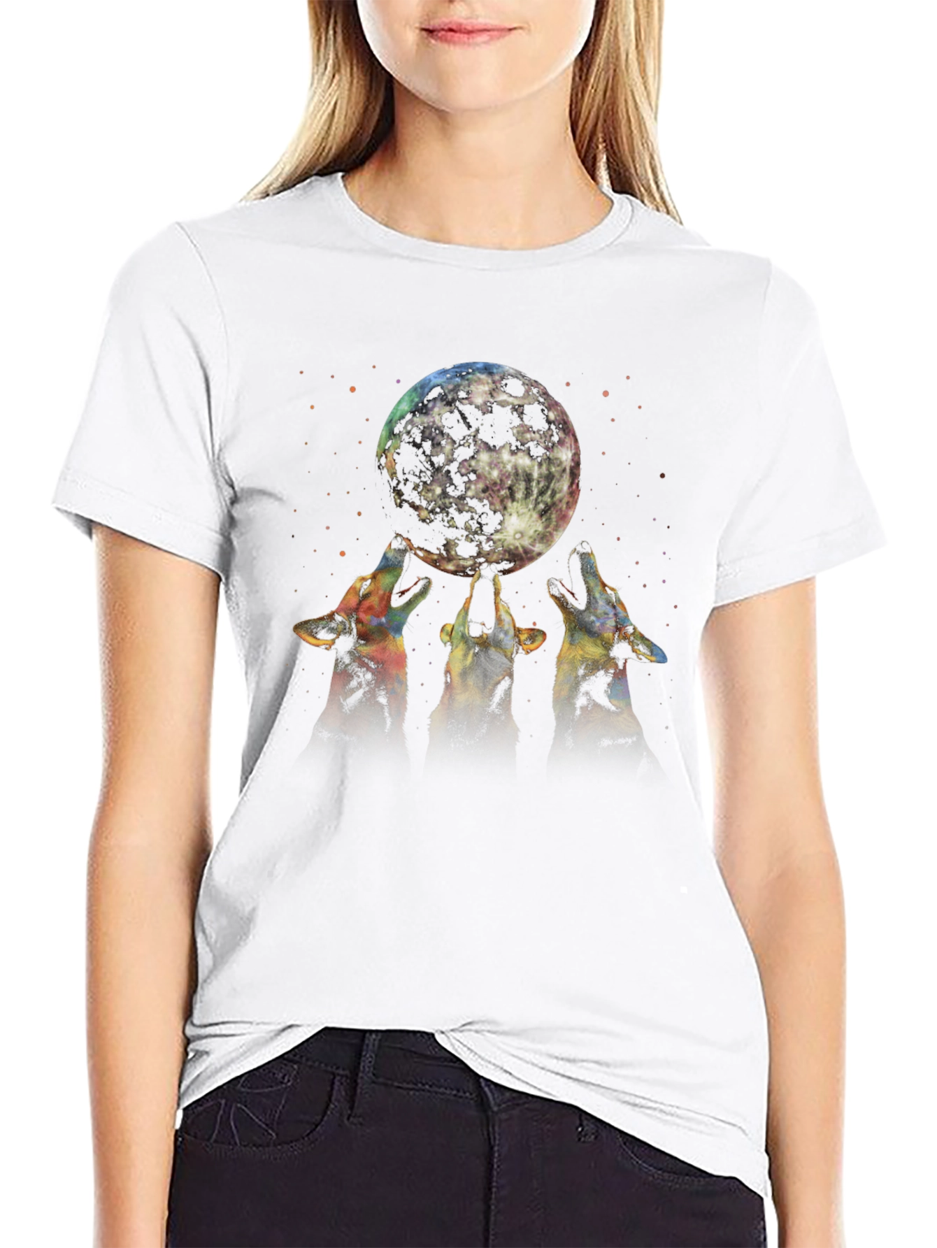 Wolf Moon Graphic Tee - Black T-Shirt