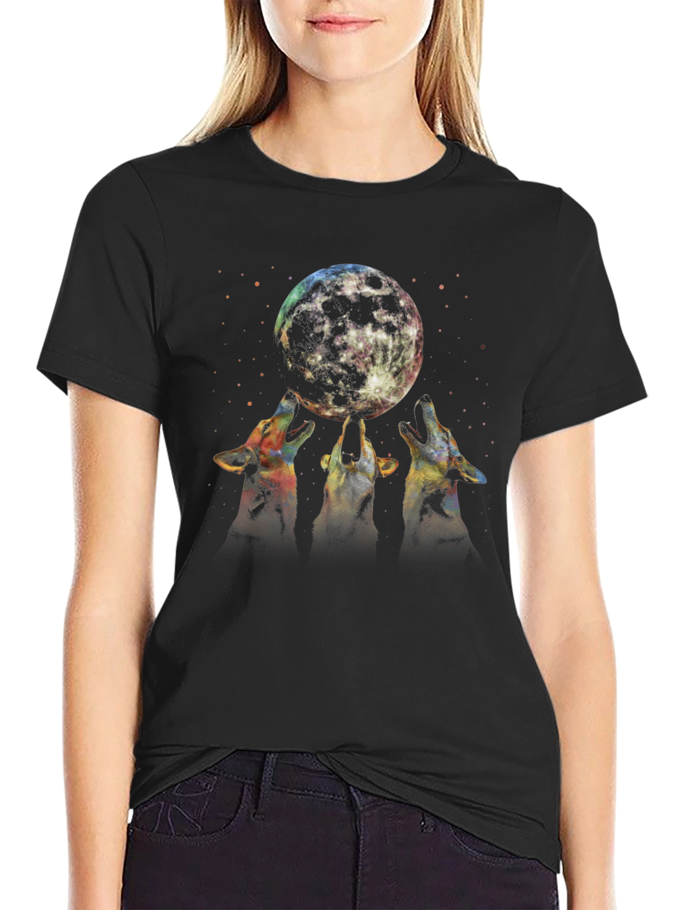 Wolf Moon Graphic Tee - Black T-Shirt
