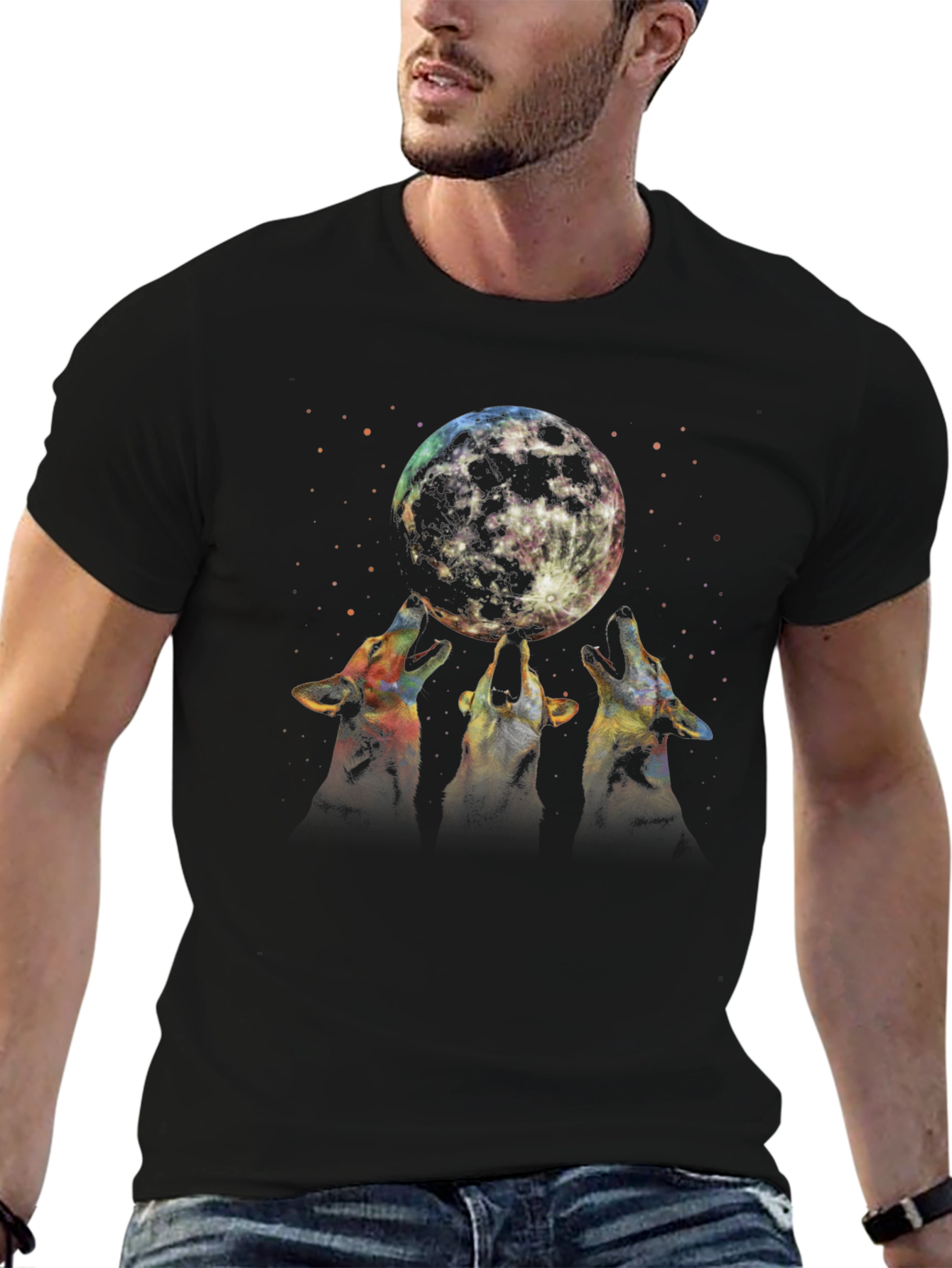 Wolf Moon Graphic Tee - Black T-Shirt