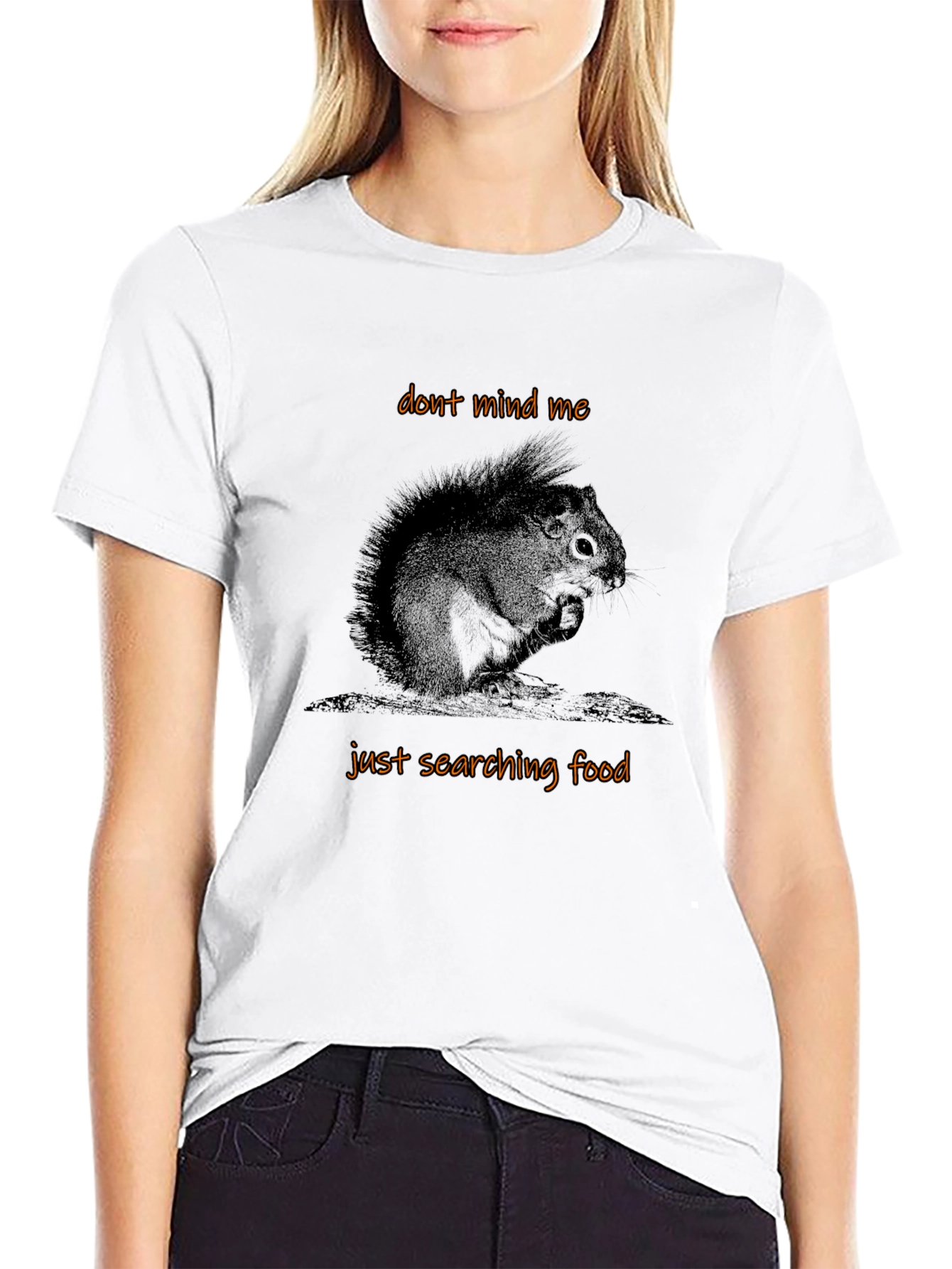 Whimsical Squirrel Graphic Tee - Dont Mind Me