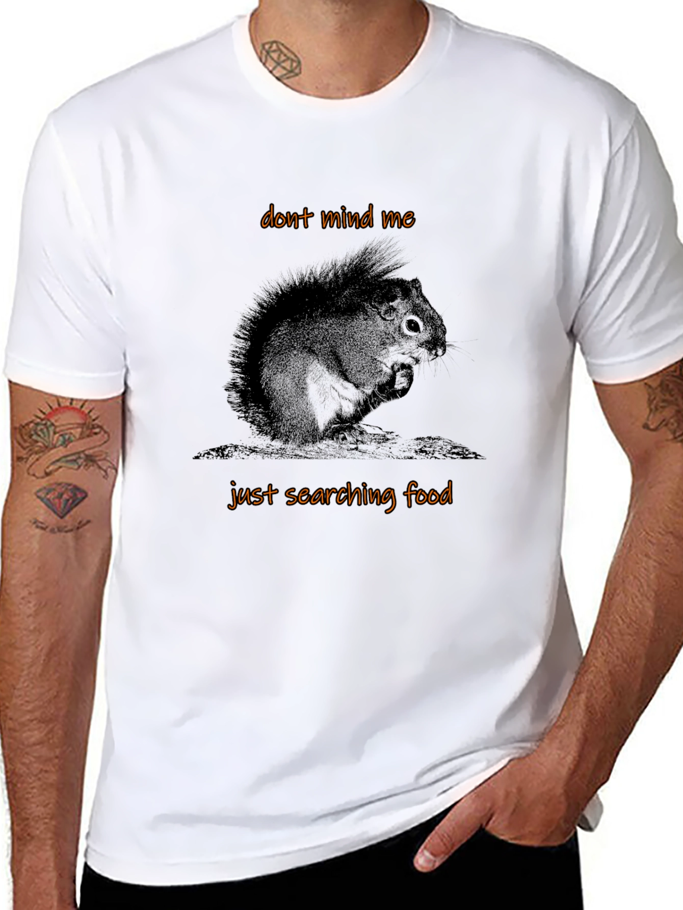 Whimsical Squirrel Graphic Tee - Dont Mind Me