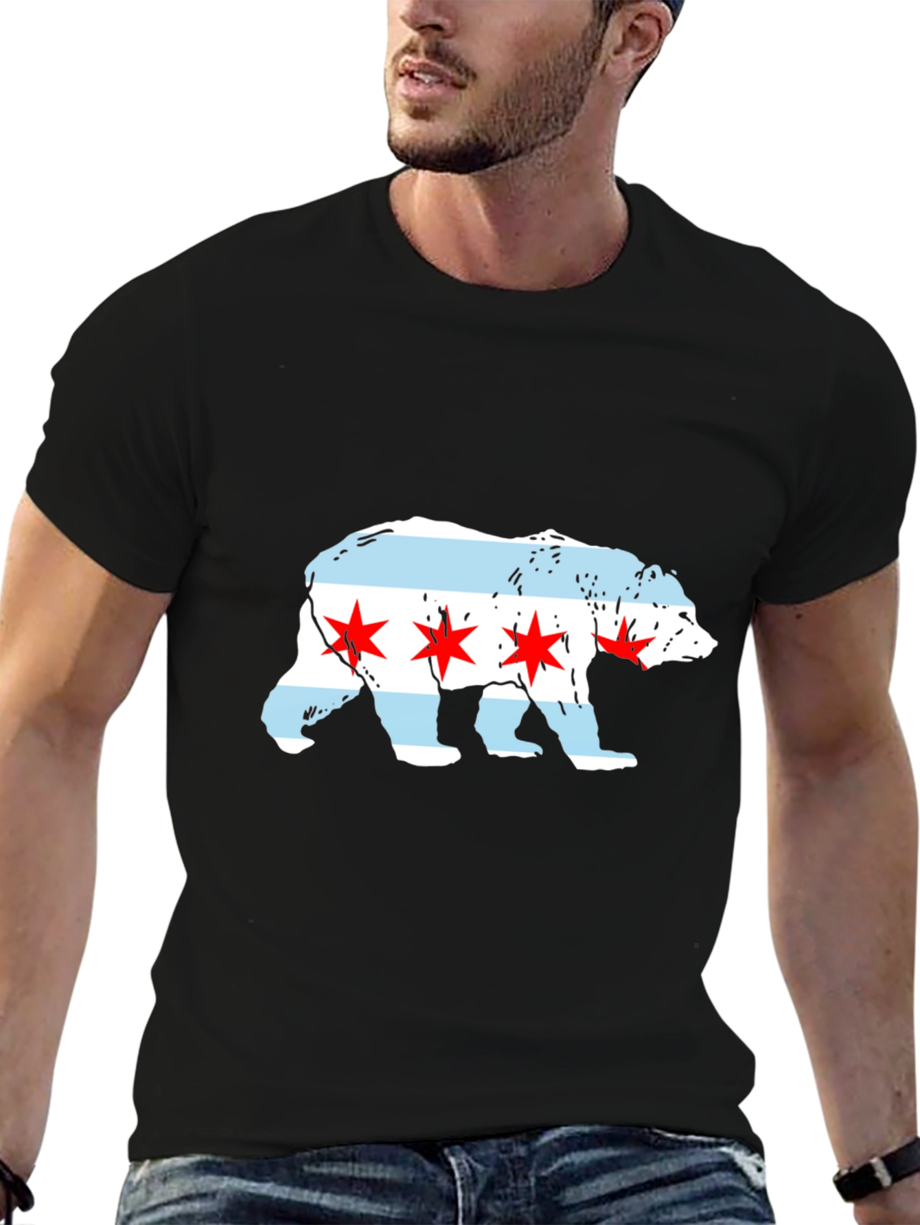 Chicago Bear Flag Graphic T-Shirt