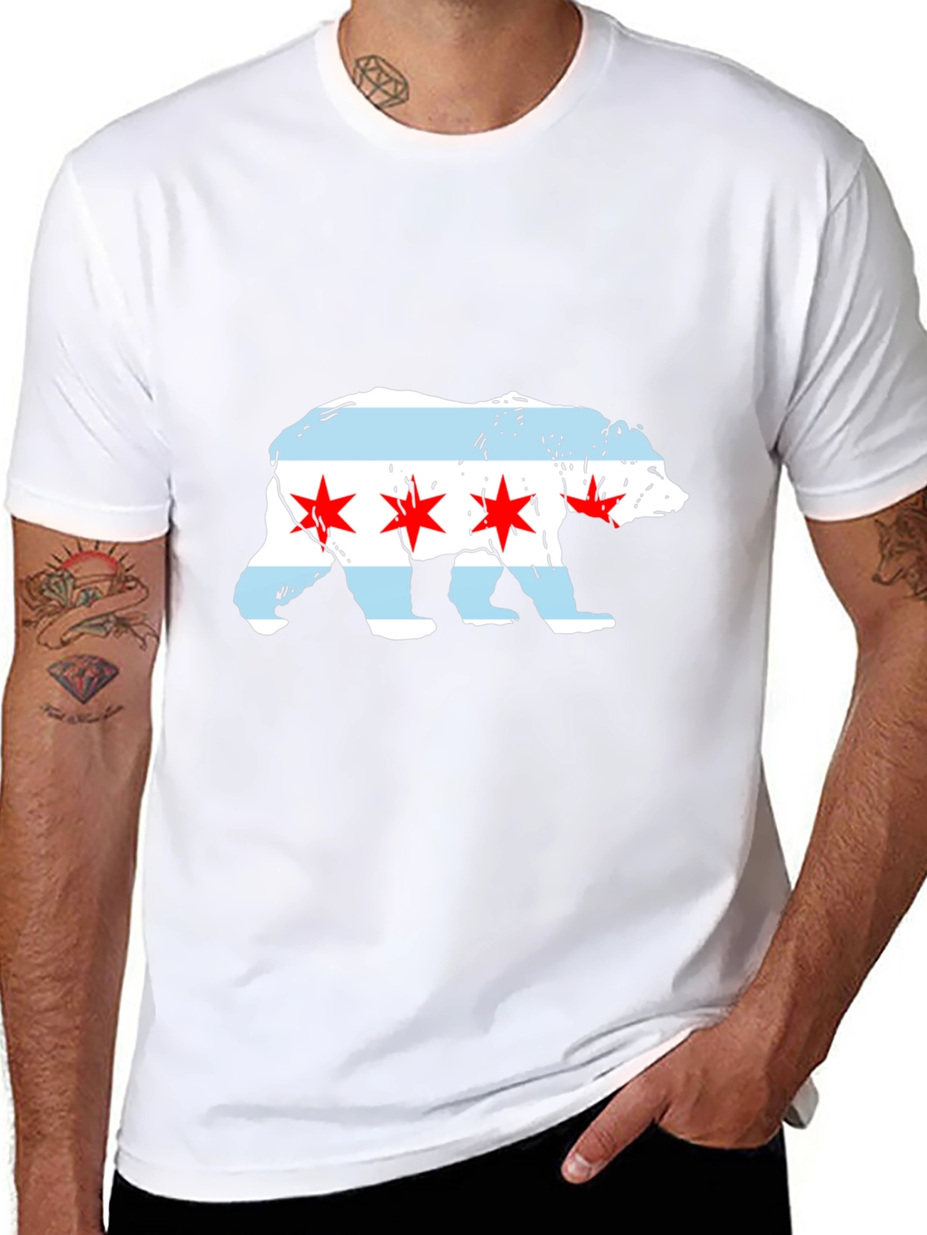 Chicago Bear Flag Graphic T-Shirt