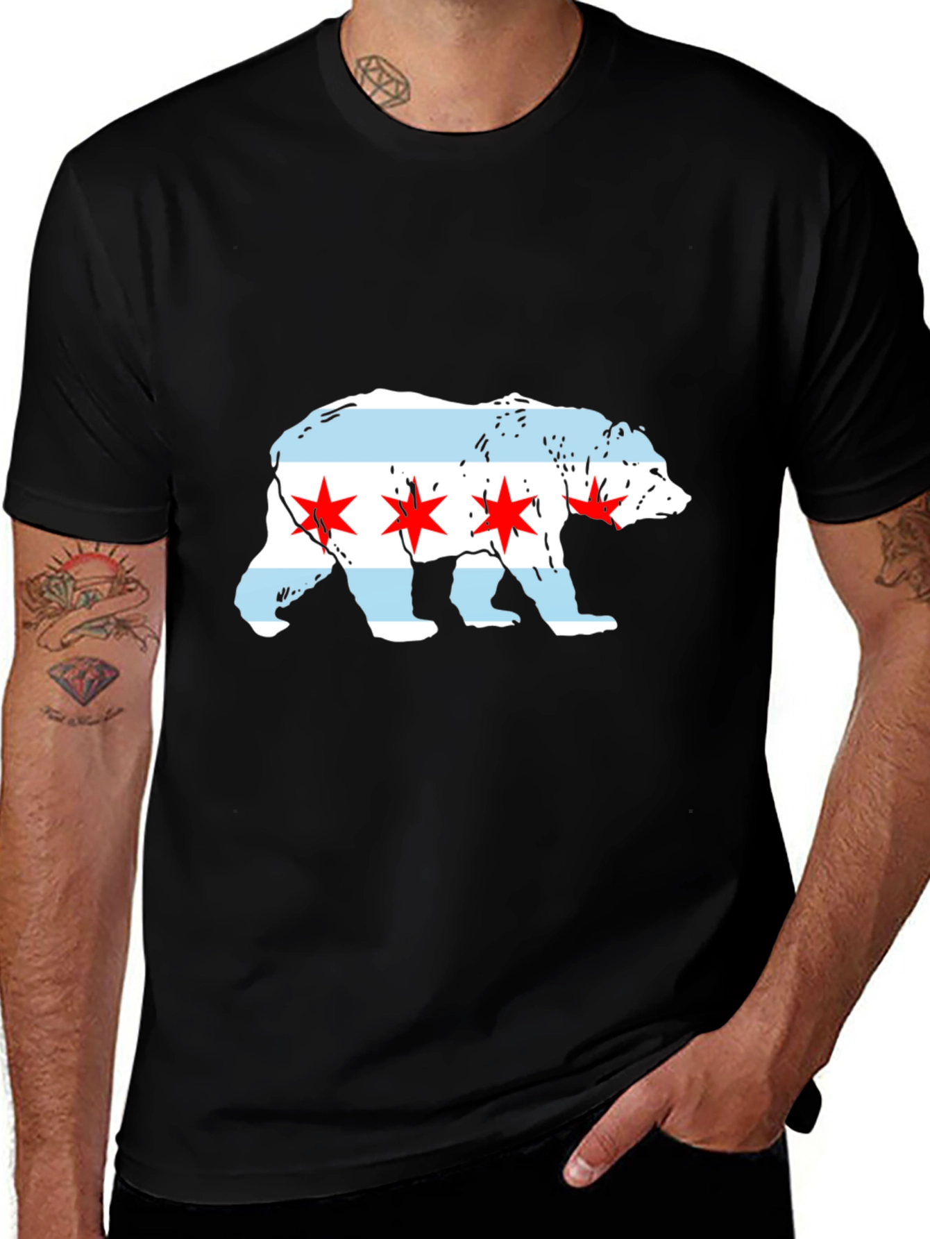 Chicago Bear Flag Graphic T-Shirt