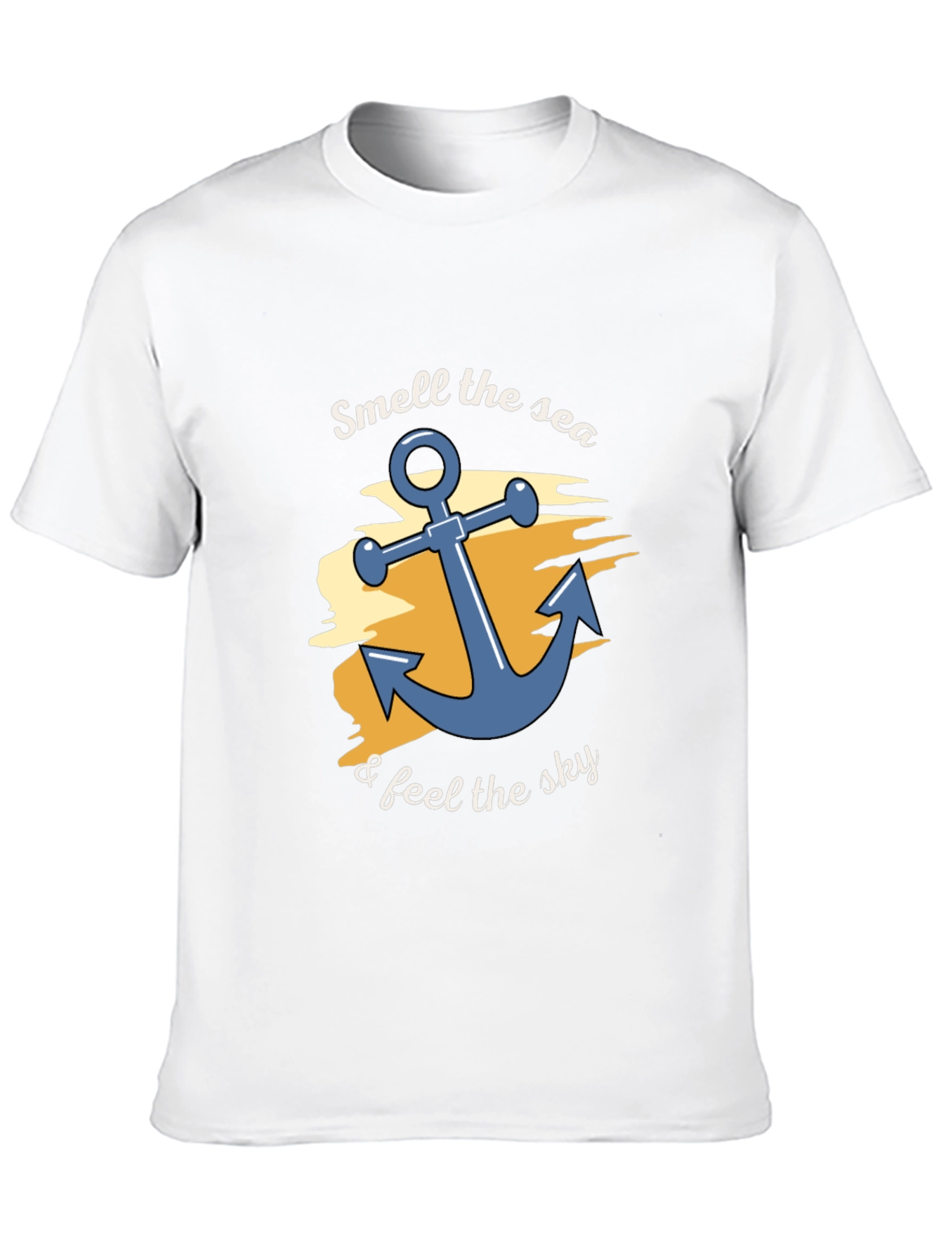Smell the Sea Black Cotton Graphic T-Shirt