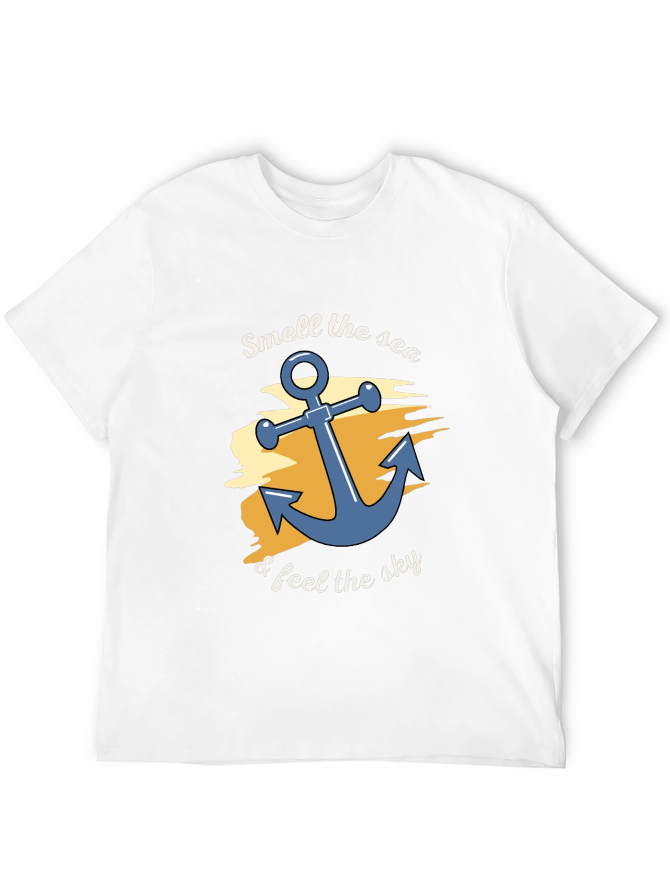 Smell the Sea Black Cotton Graphic T-Shirt