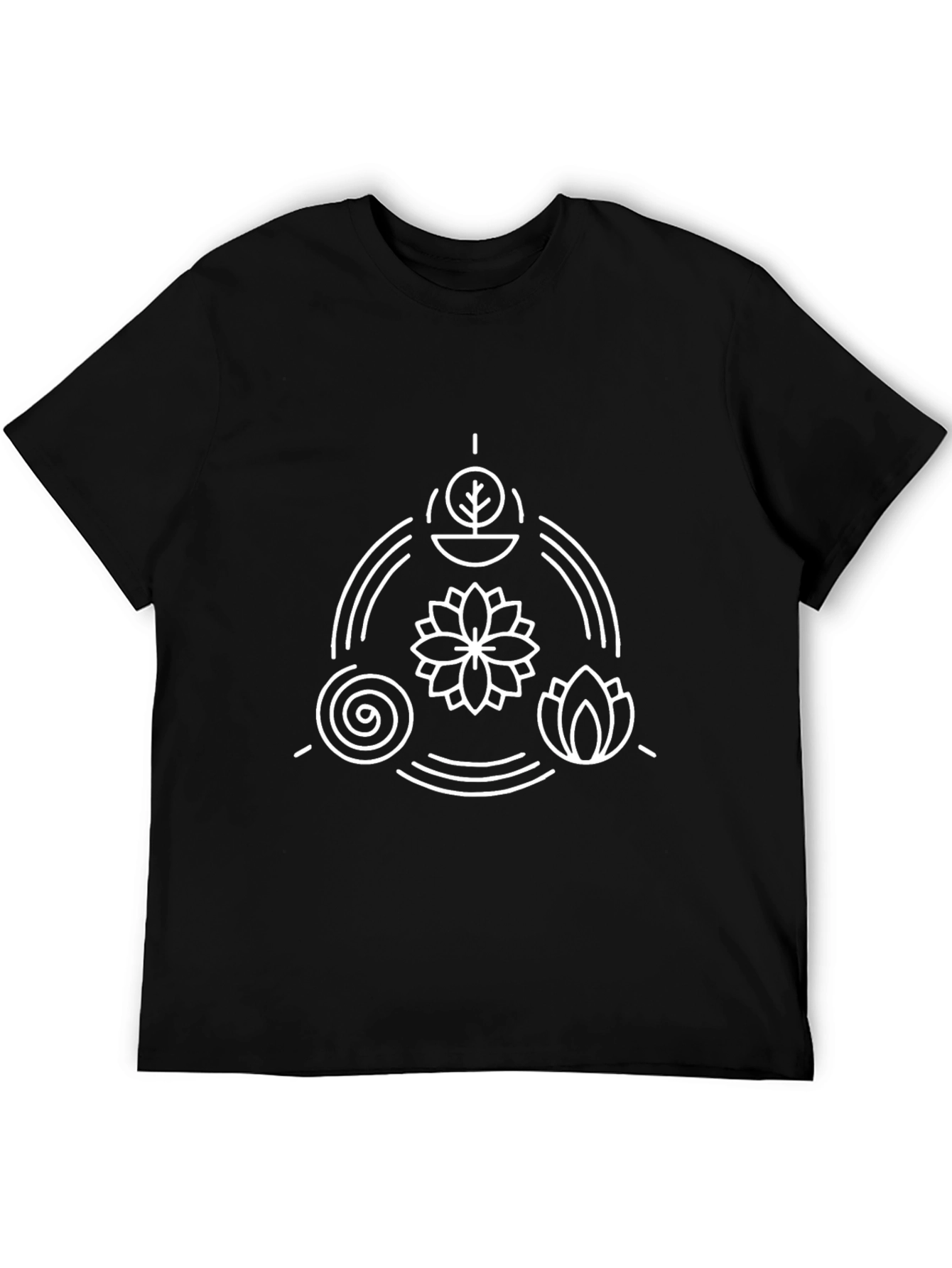 Geometric Symbol T-Shirt - Black Cotton Tee