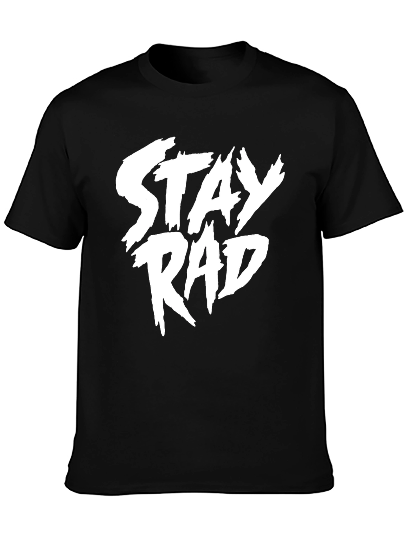 Stay Rad Graphic Tee - Black Cotton T-Shirt