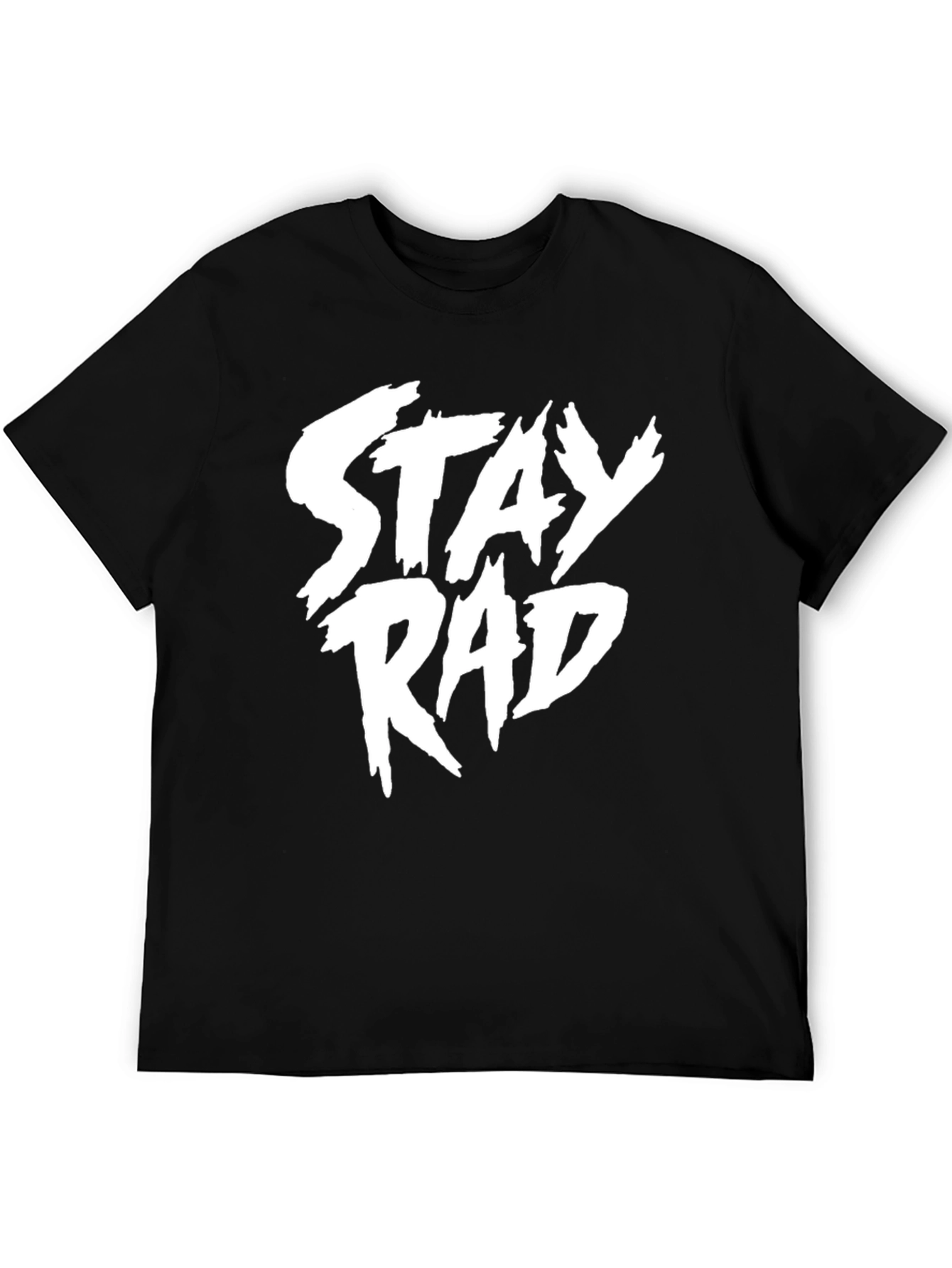 Stay Rad Graphic Tee - Black Cotton T-Shirt