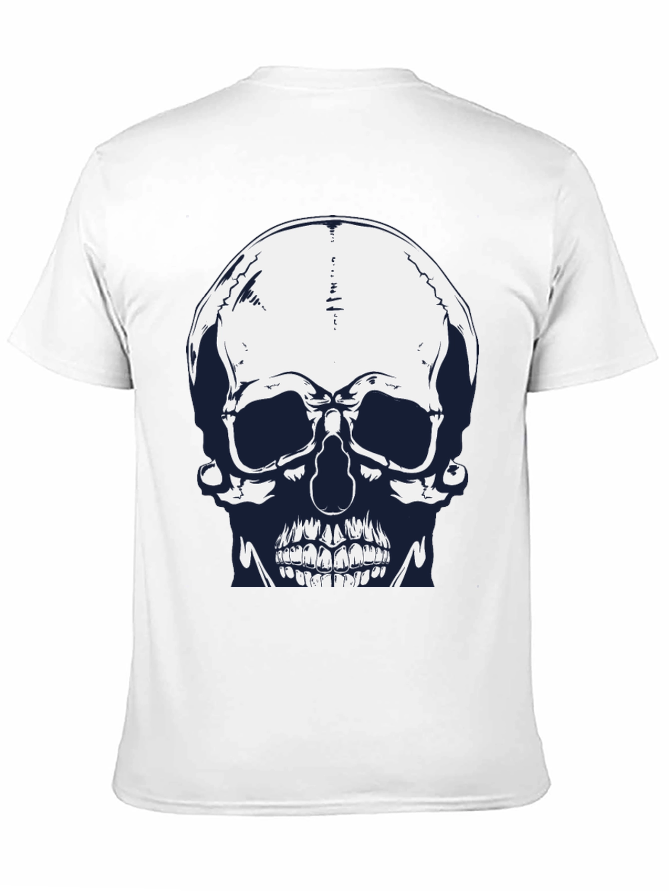 Skull Graphic Print Black Tee for Men