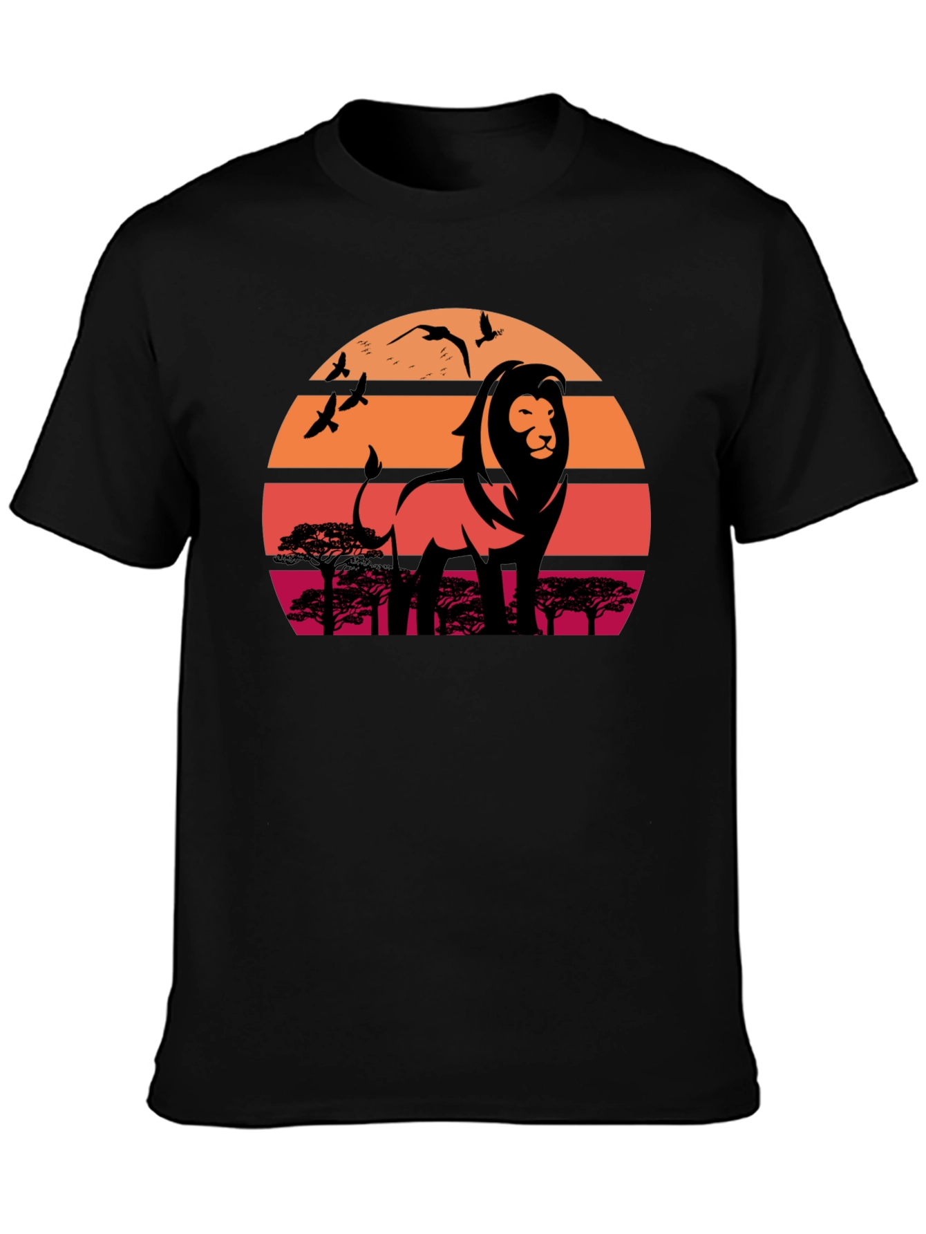 Lion Sunset Graphic T-Shirt