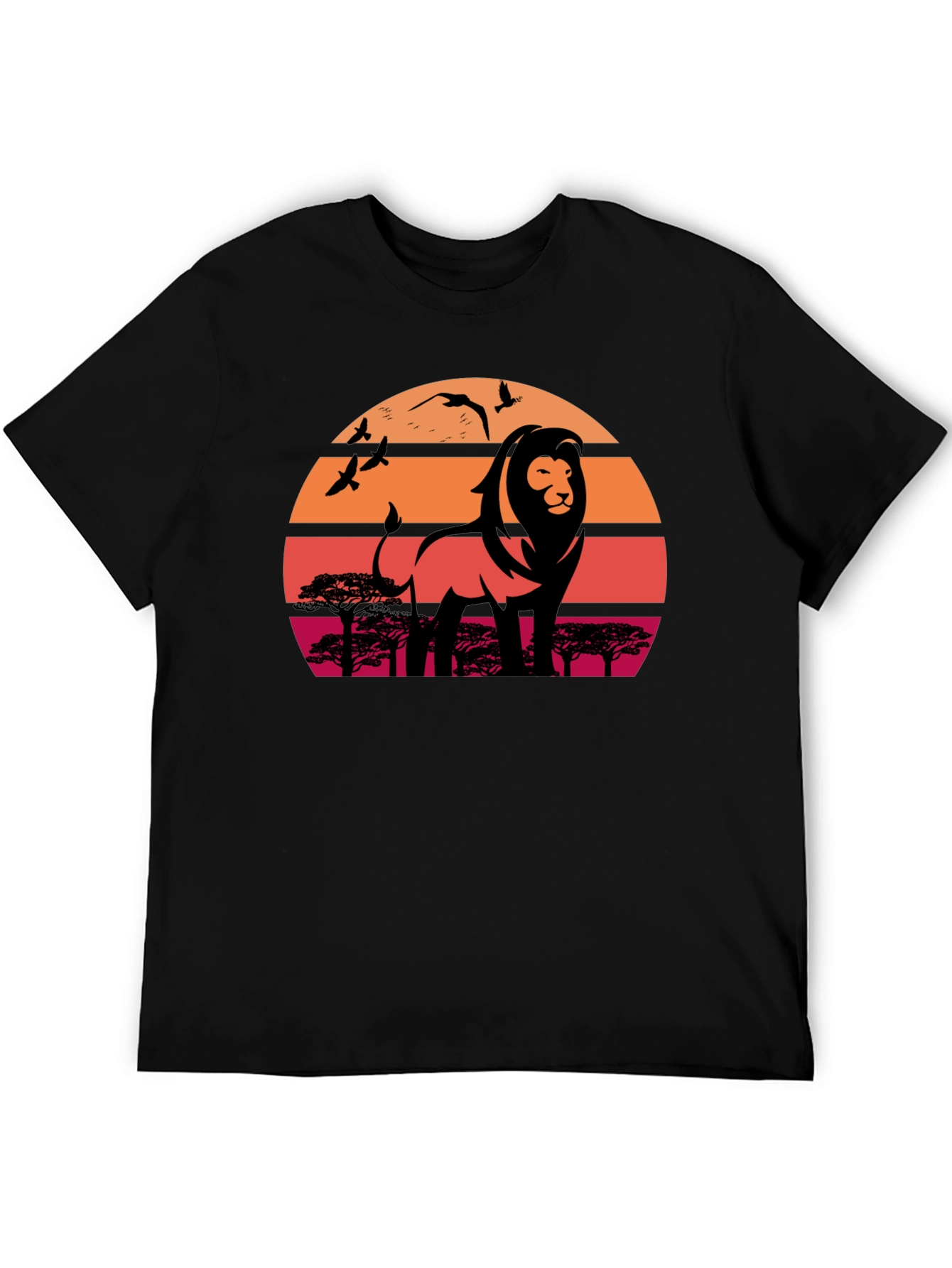 Lion Sunset Graphic T-Shirt