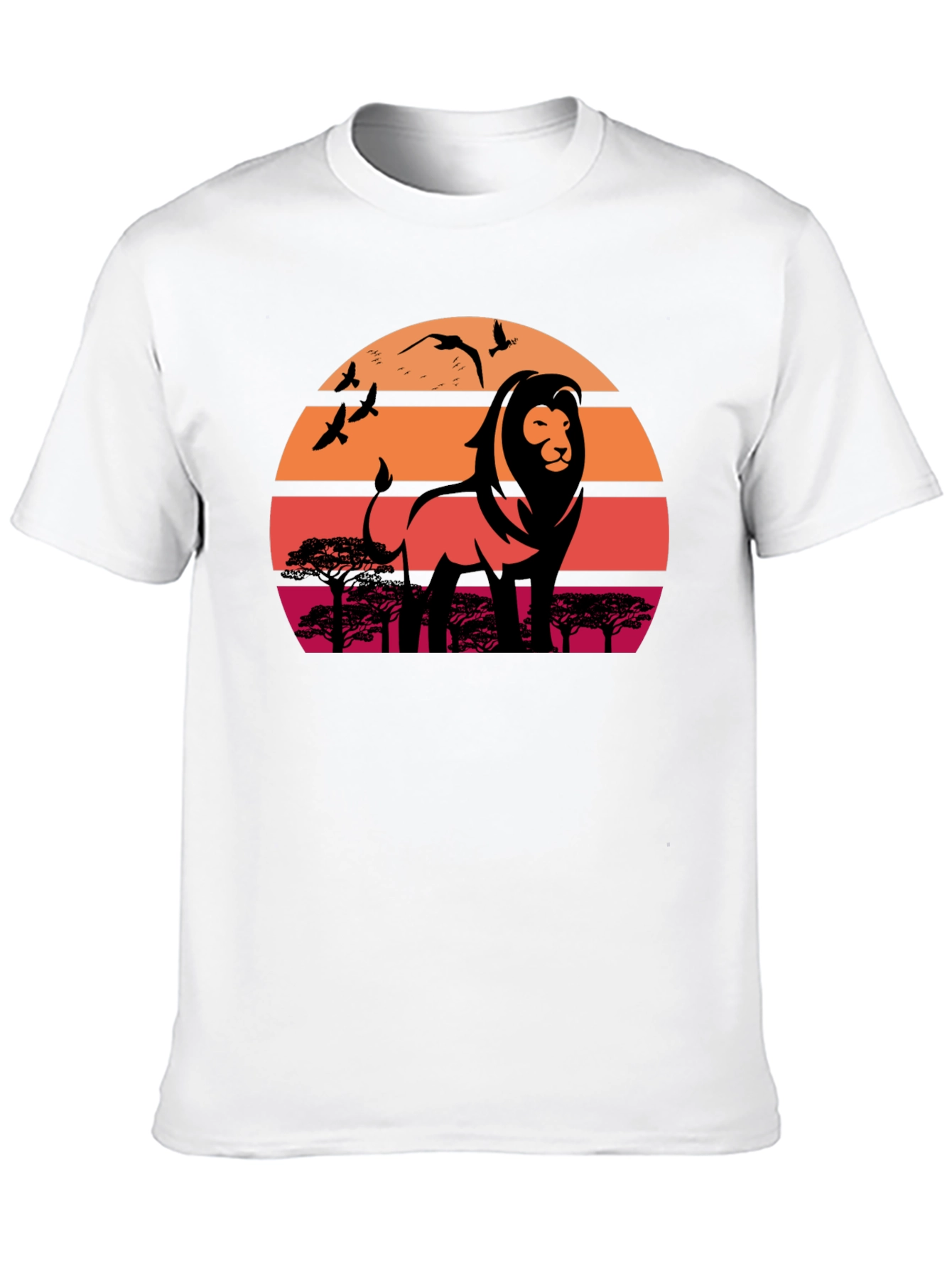 Lion Sunset Graphic T-Shirt