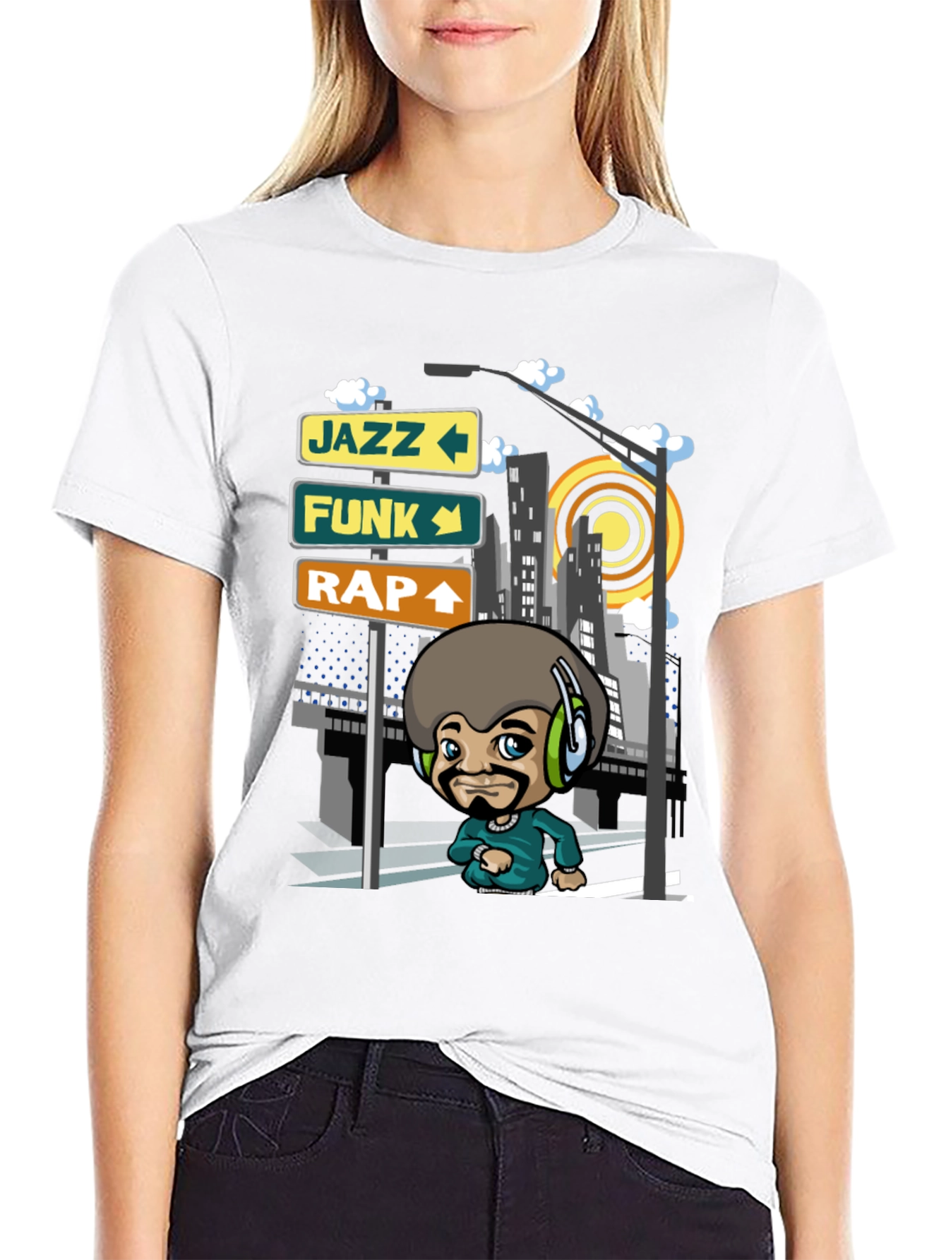 Cool Afro DJ Graphic T-Shirt - Jazz Funk Rap