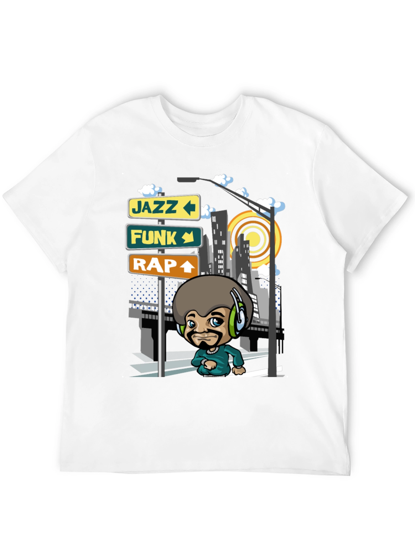 Cool Afro DJ Graphic T-Shirt - Jazz Funk Rap
