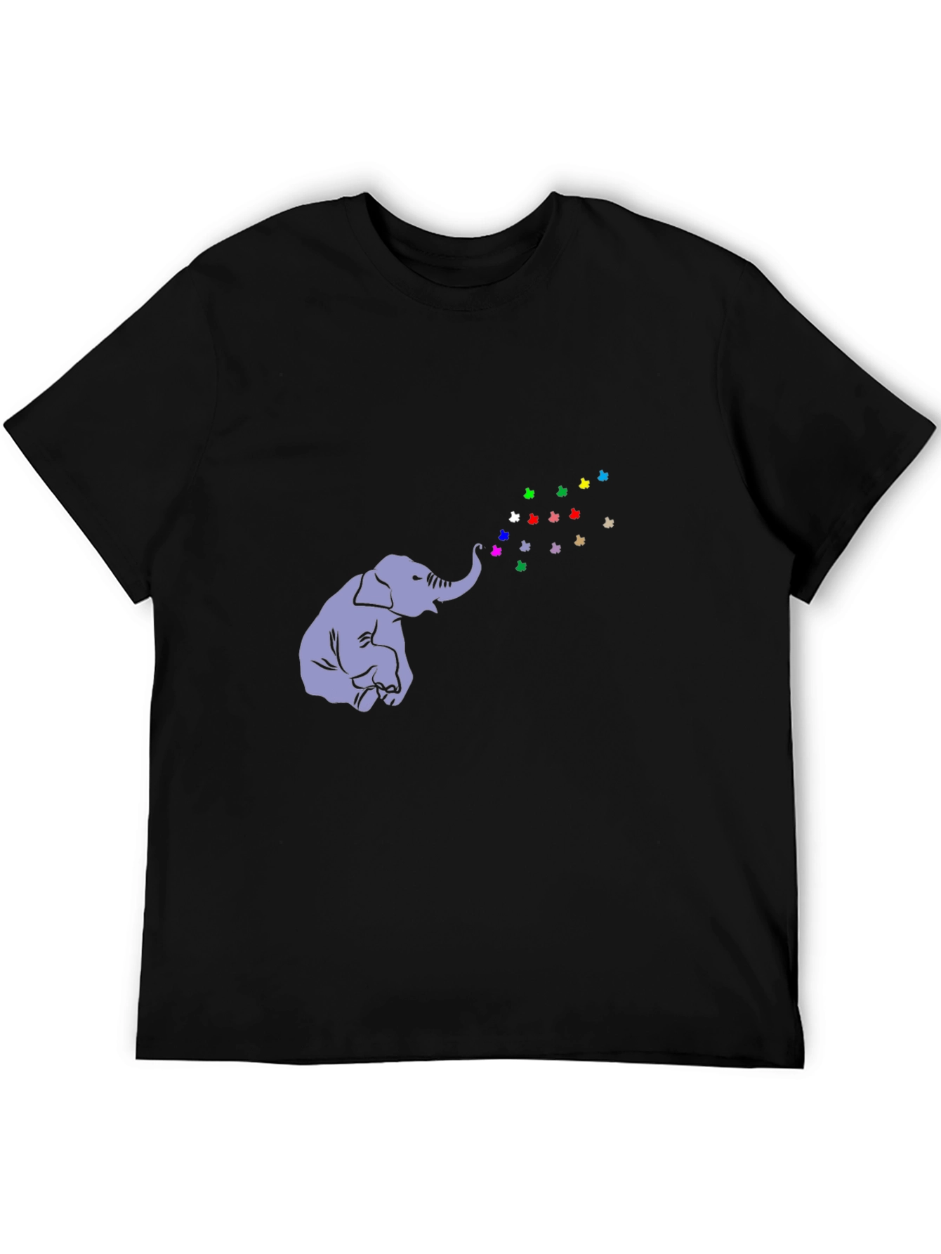 Elephant Butterfly T-Shirt - Black Cotton Tee