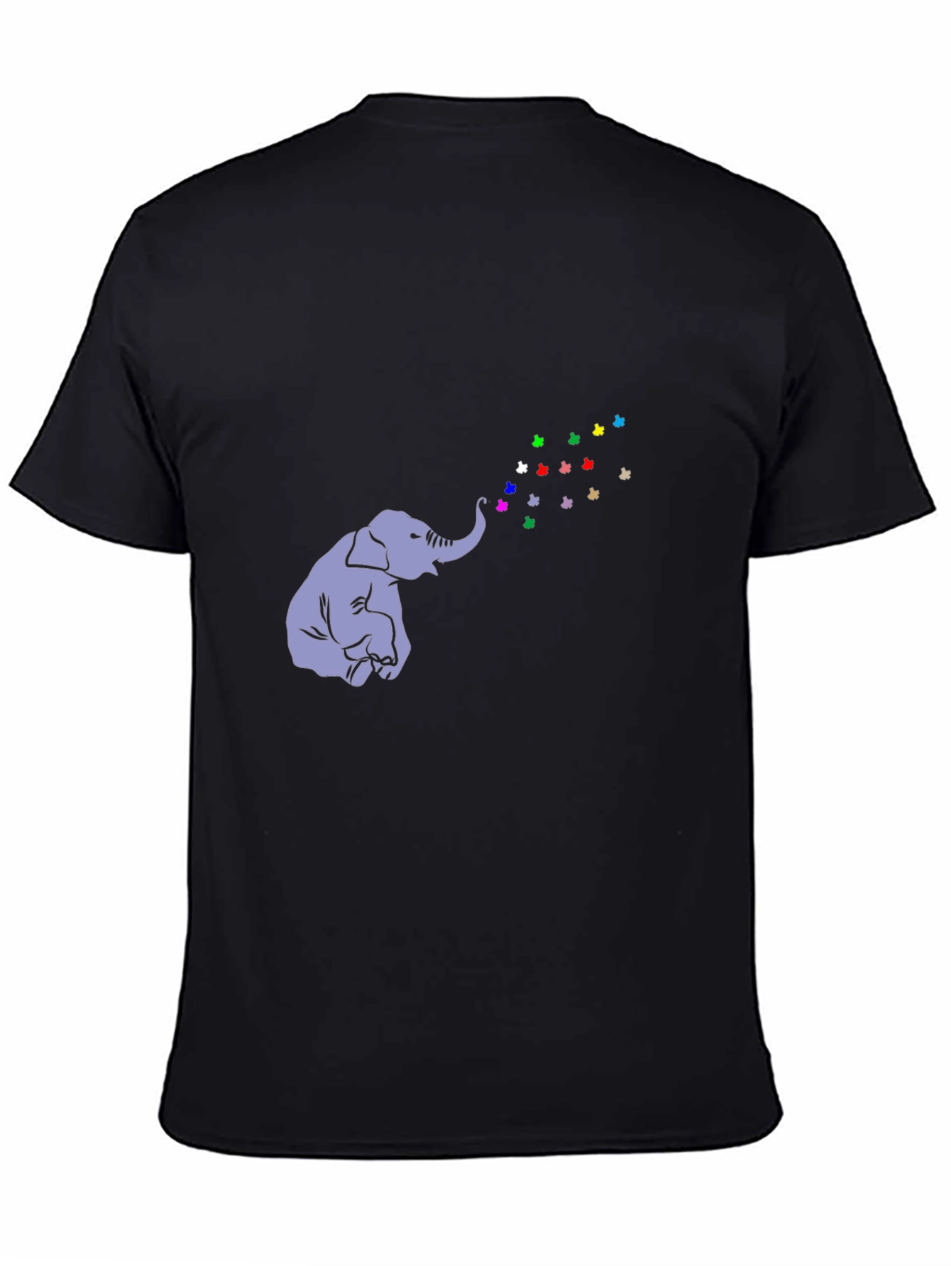 Elephant Butterfly T-Shirt - Black Cotton Tee